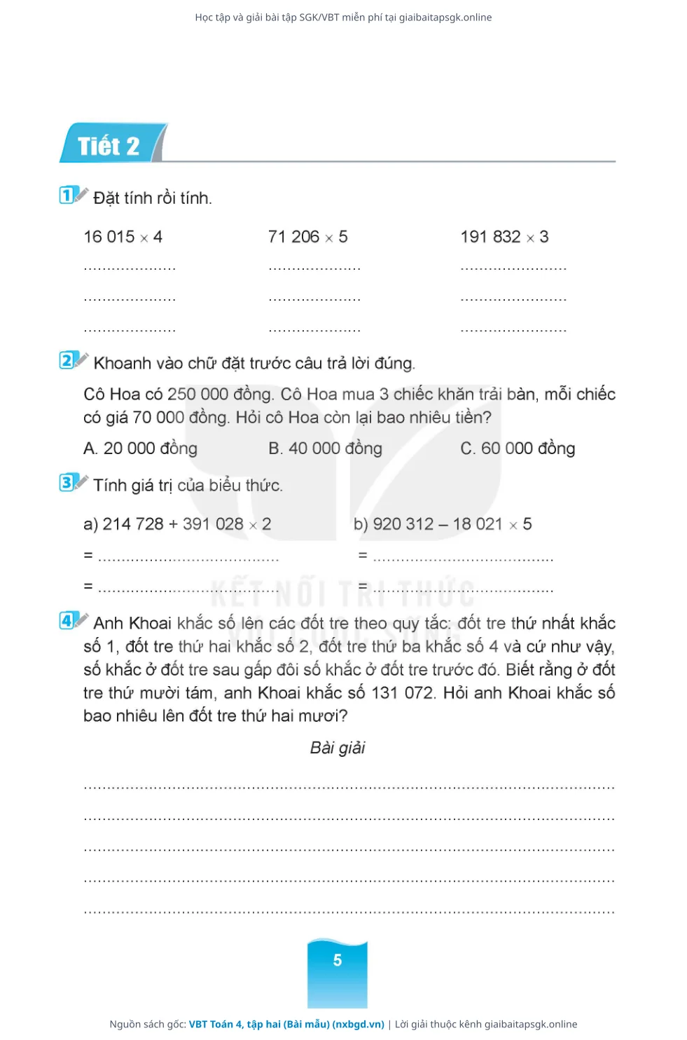 Trang 6 sách giáo khoa VBT Toán 4, tập hai (Bài mẫu) thu nhỏ