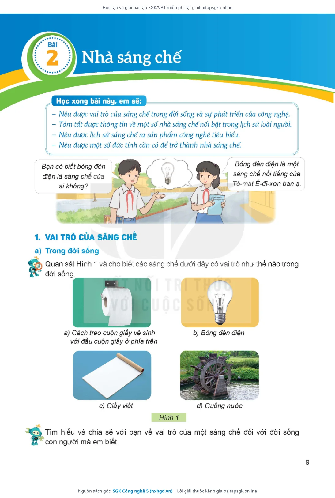 Trang 10 sách giáo khoa SGK Công nghệ 5 thu nhỏ