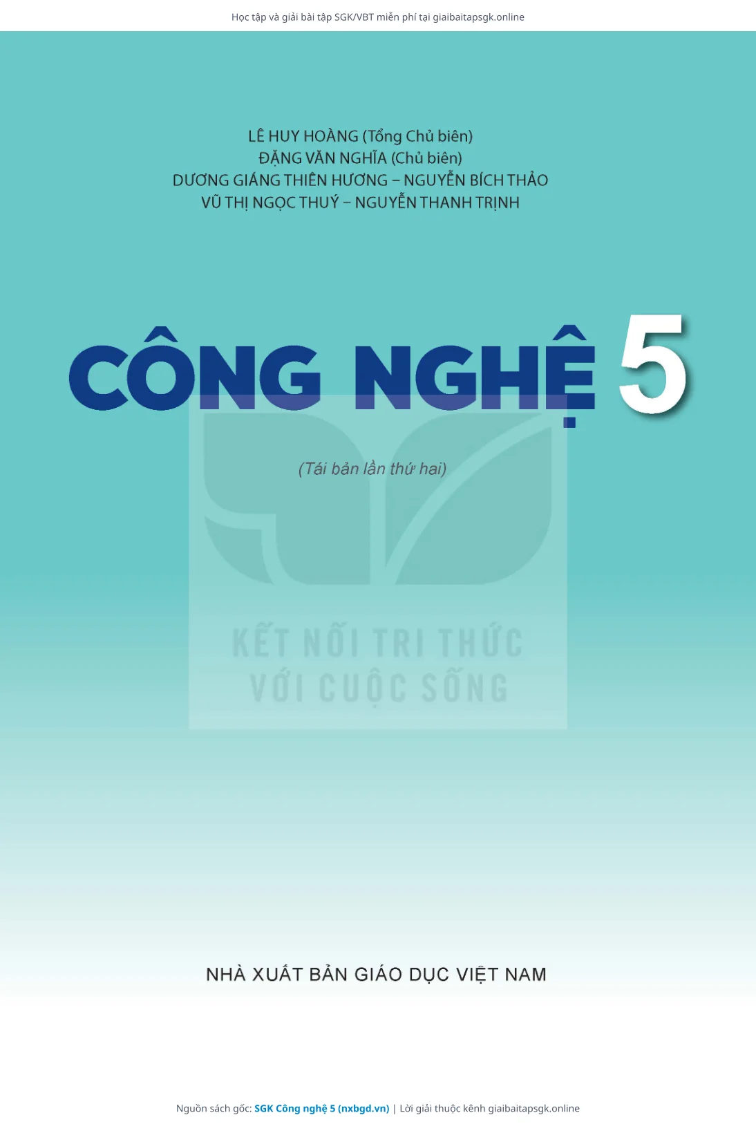 Trang 2 sách giáo khoa SGK Công nghệ 5 thu nhỏ
