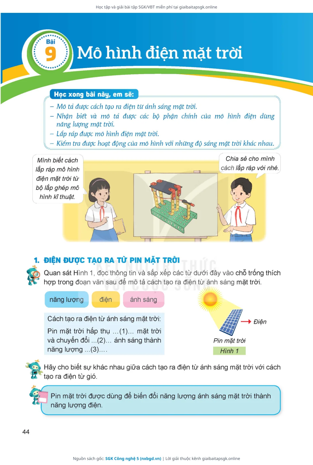 Trang 45 sách giáo khoa SGK Công nghệ 5 thu nhỏ