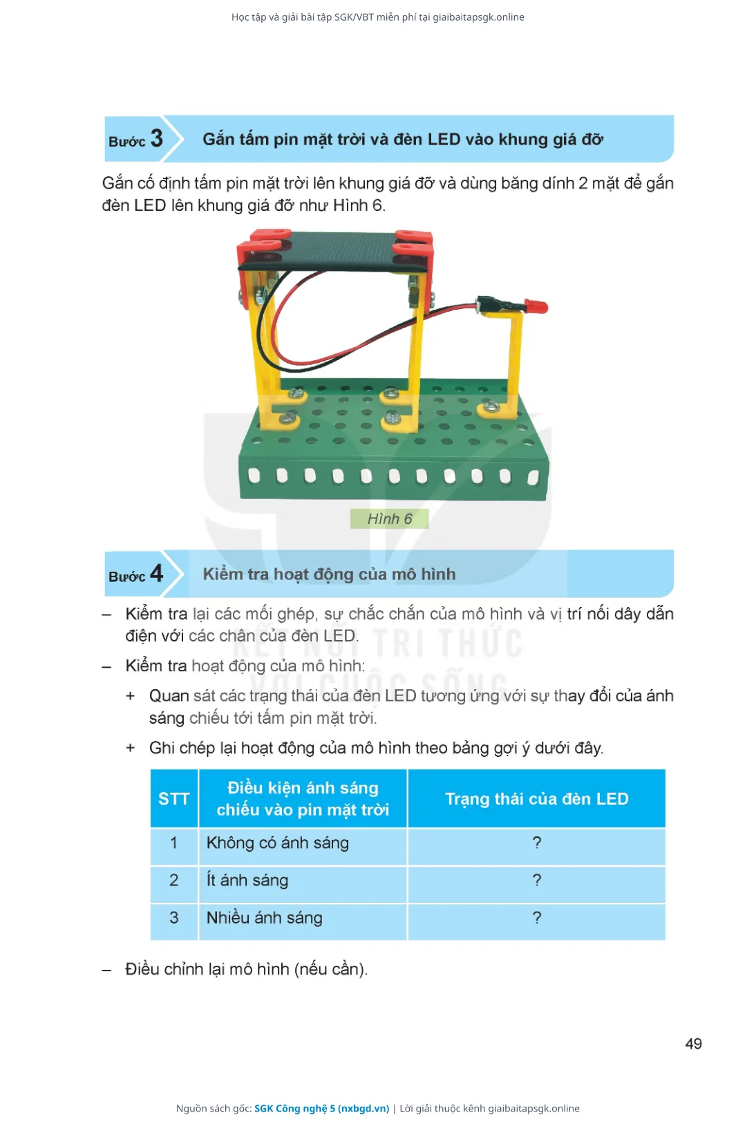 Trang 50 sách giáo khoa SGK Công nghệ 5 thu nhỏ
