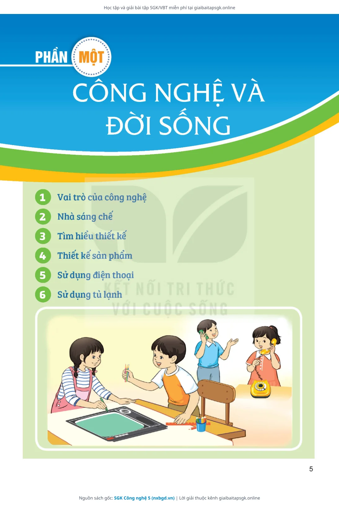 Trang 6 sách giáo khoa SGK Công nghệ 5 thu nhỏ