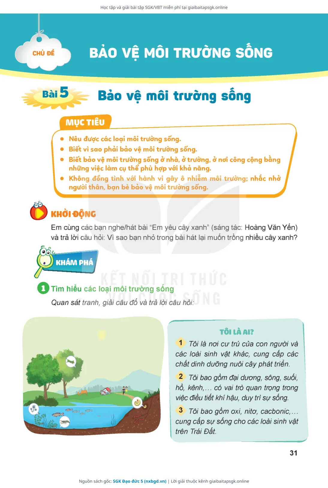 Trang 31 sách giáo khoa SGK Đạo đức 5 bản chuẩn