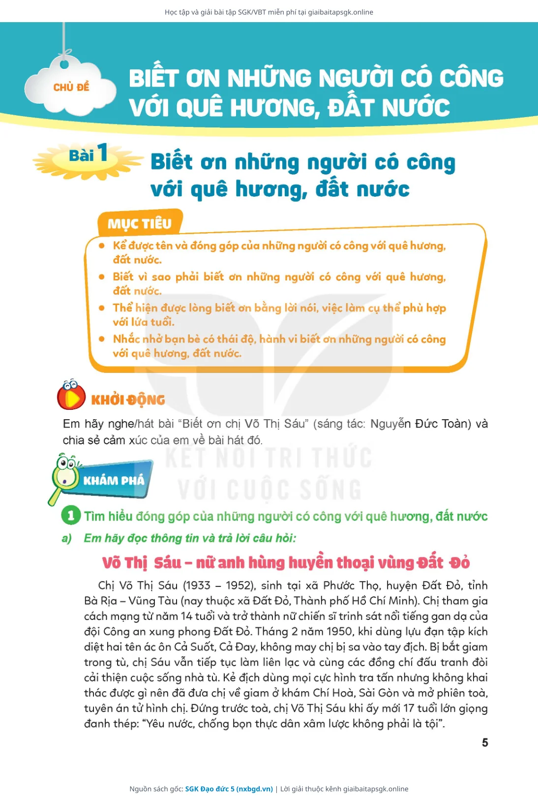 Trang 5 sách giáo khoa SGK Đạo đức 5 bản chuẩn