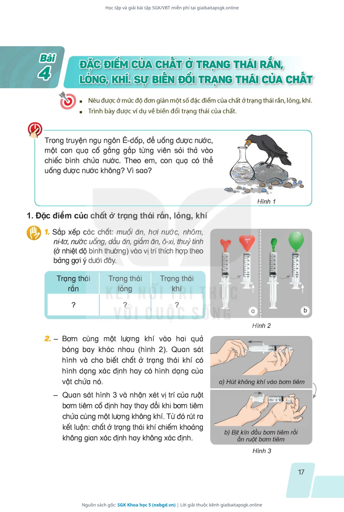 Trang 17 sách giáo khoa SGK Khoa học 5 bản chuẩn
