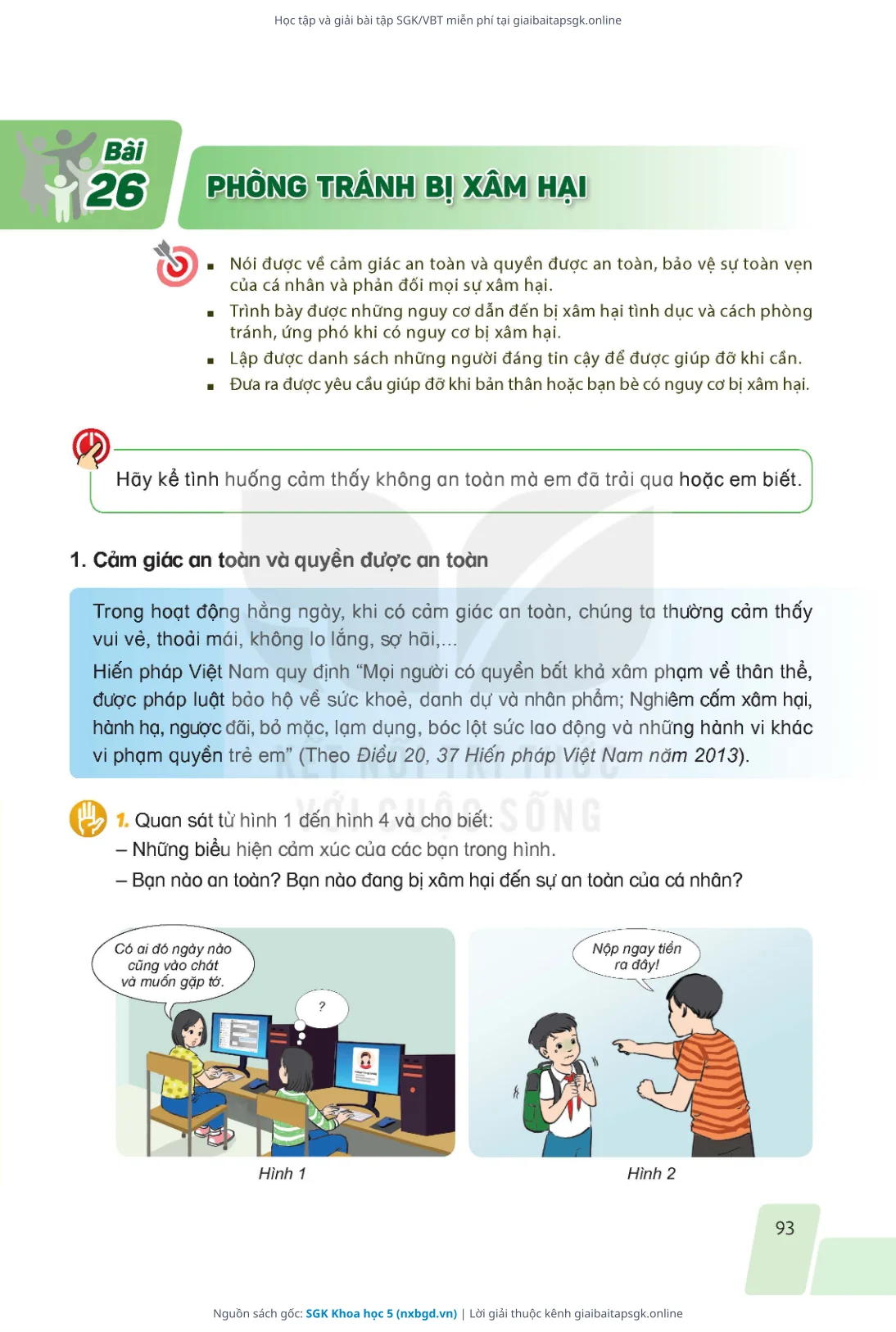 Trang 93 sách giáo khoa SGK Khoa học 5 bản chuẩn