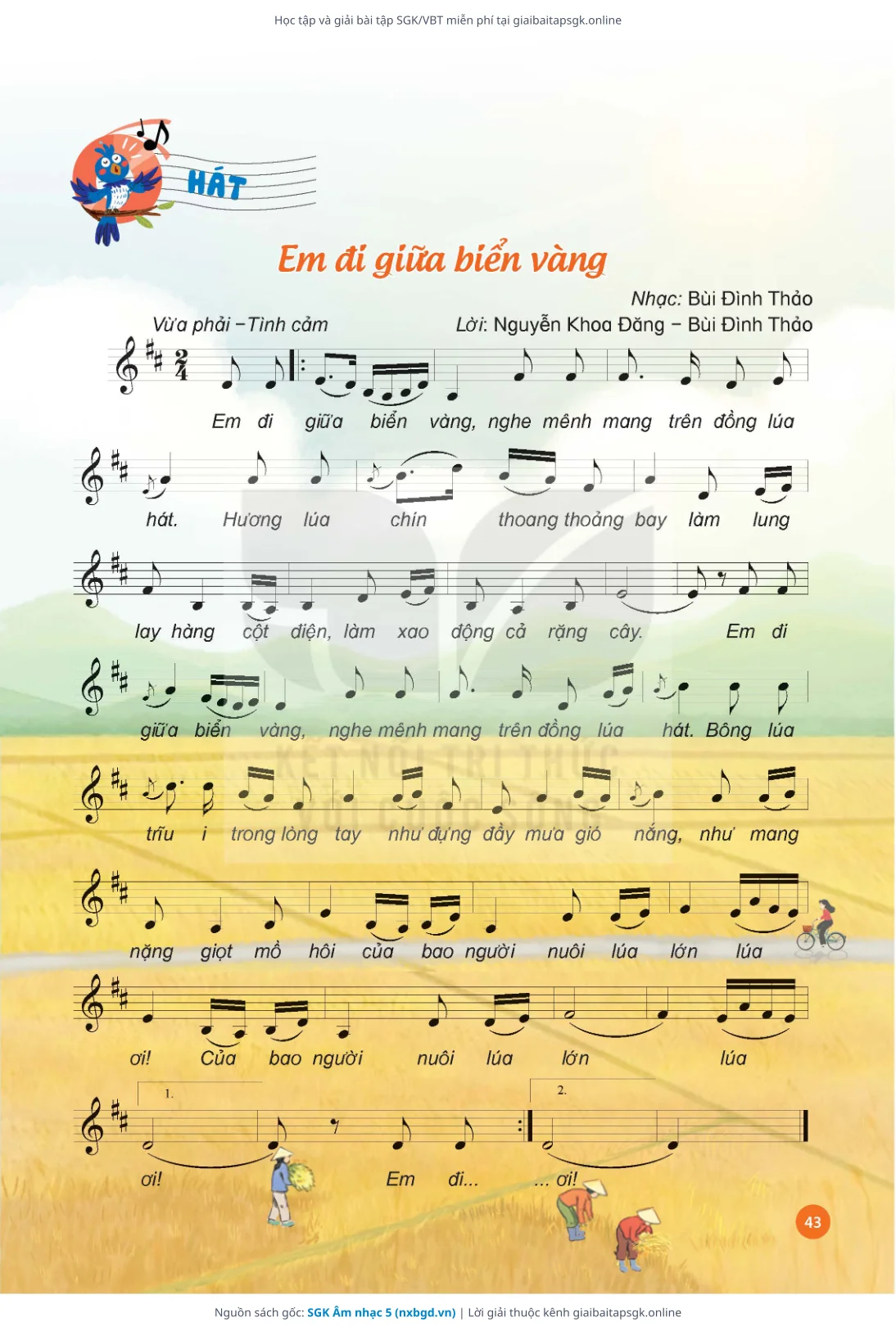 Trang 45 sách giáo khoa SGK Âm nhạc 5 thu nhỏ