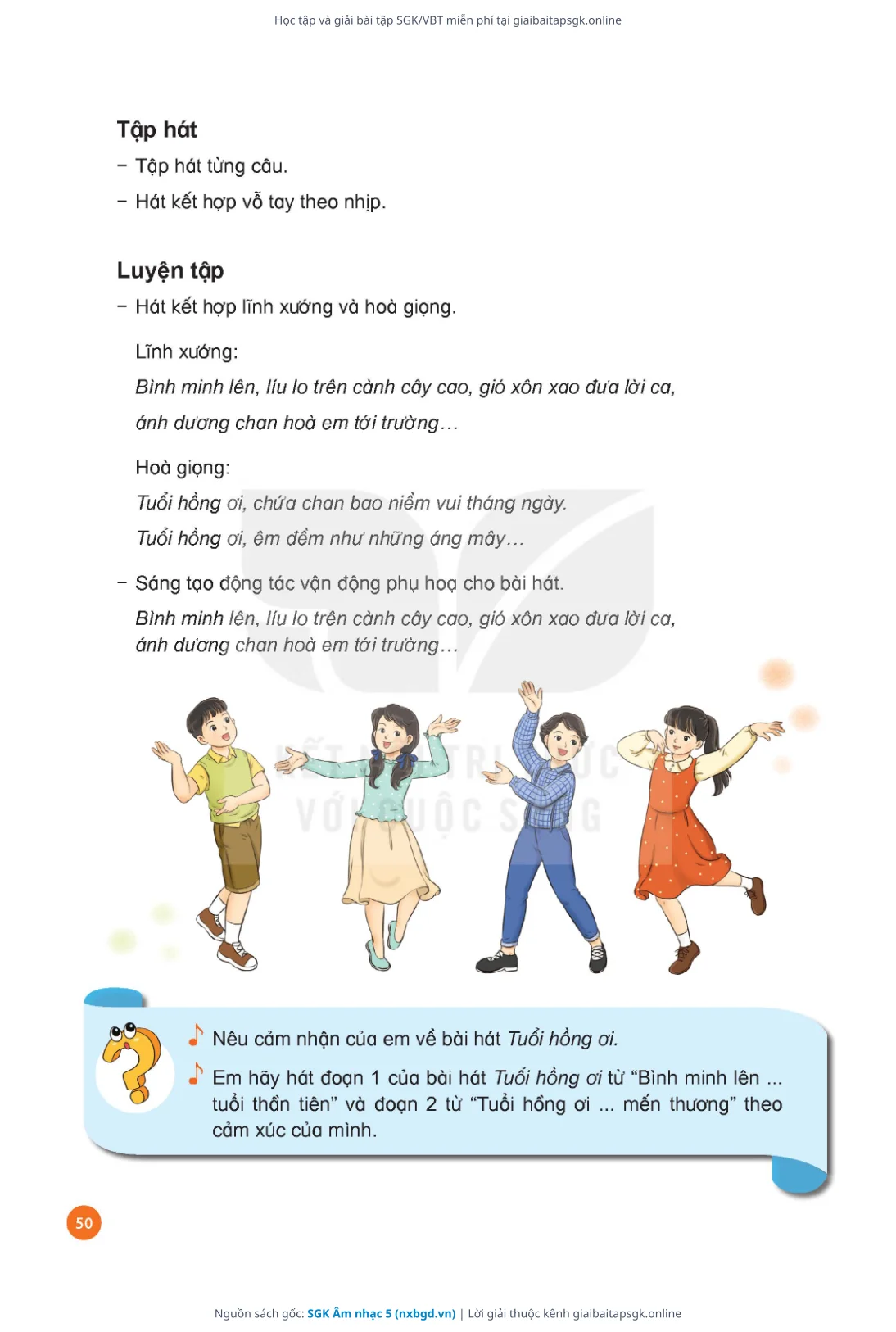 Trang 52 sách giáo khoa SGK Âm nhạc 5 thu nhỏ