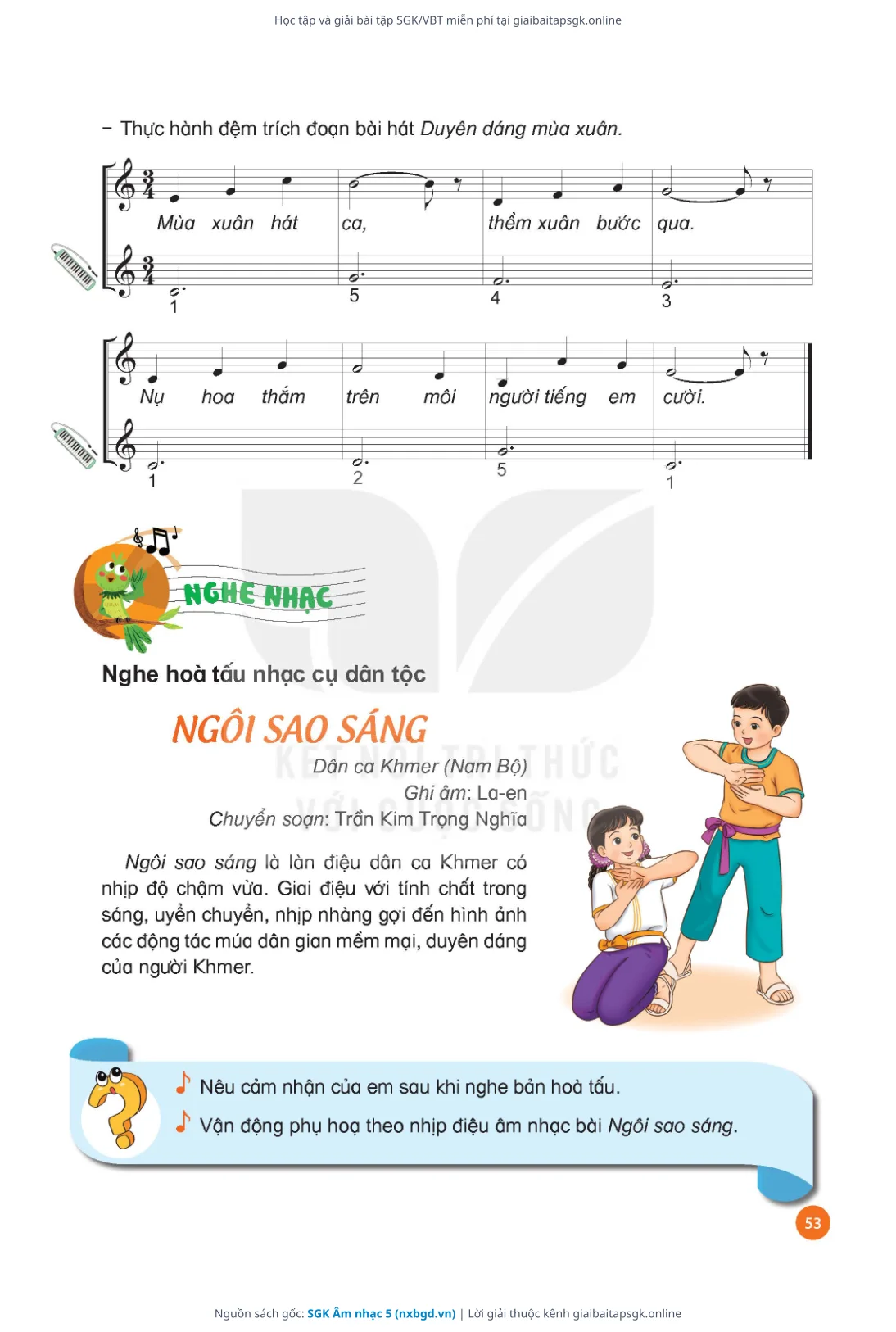 Trang 55 sách giáo khoa SGK Âm nhạc 5 thu nhỏ