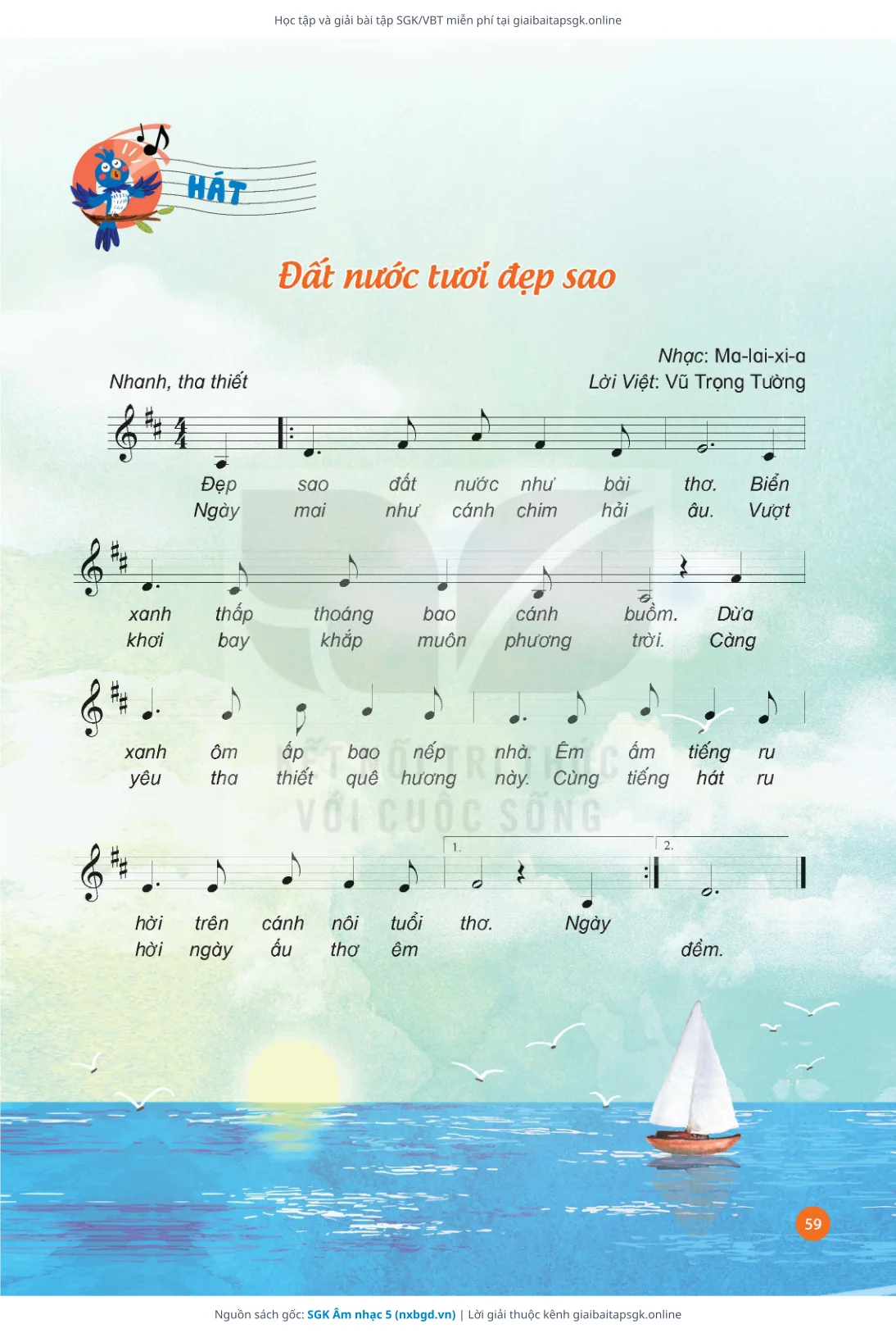 Trang 61 sách giáo khoa SGK Âm nhạc 5 thu nhỏ