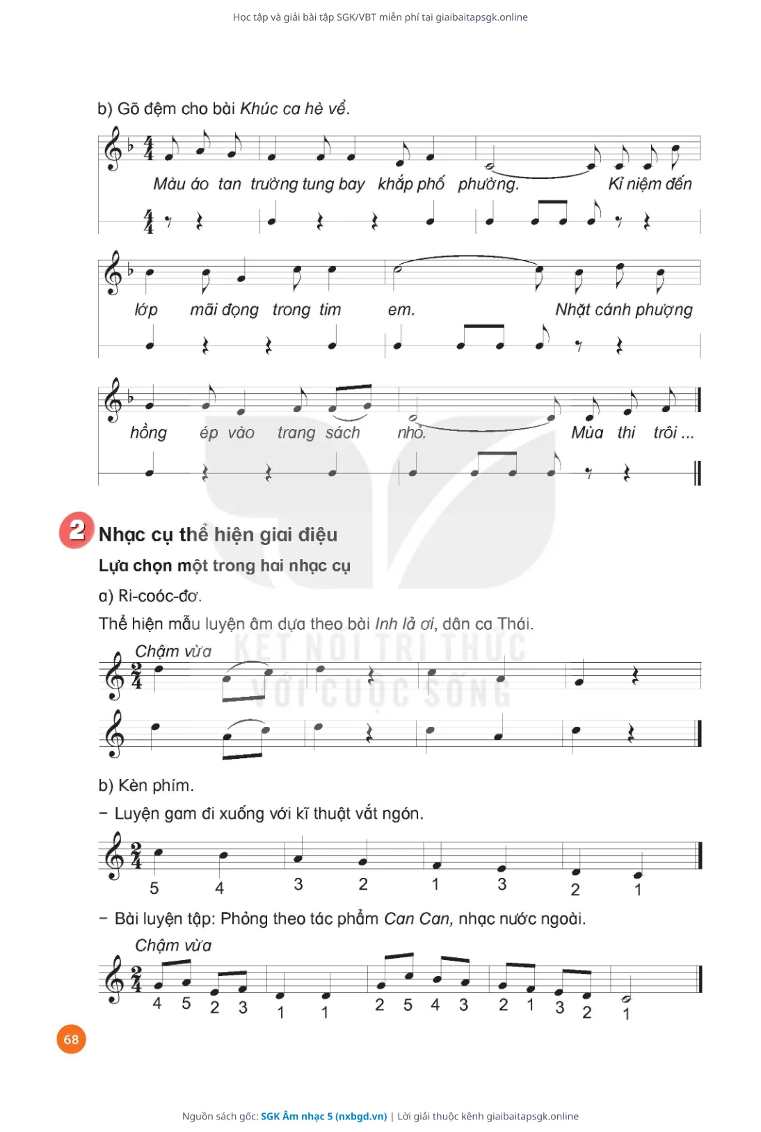 Trang 70 sách giáo khoa SGK Âm nhạc 5 thu nhỏ