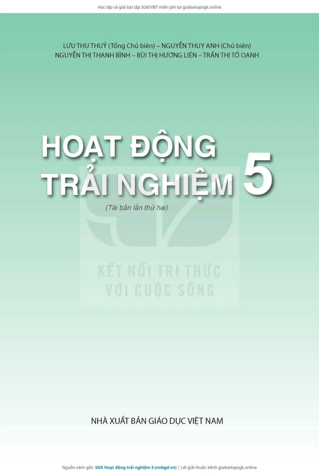 Trang 2 sách giáo khoa SGK Hoạt động trải nghiệm 5 thu nhỏ