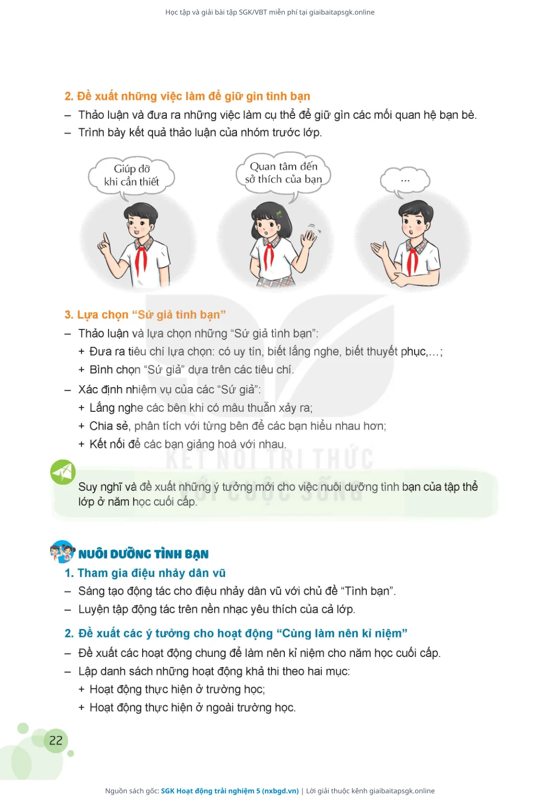 Trang 23 sách giáo khoa SGK Hoạt động trải nghiệm 5 bản chuẩn