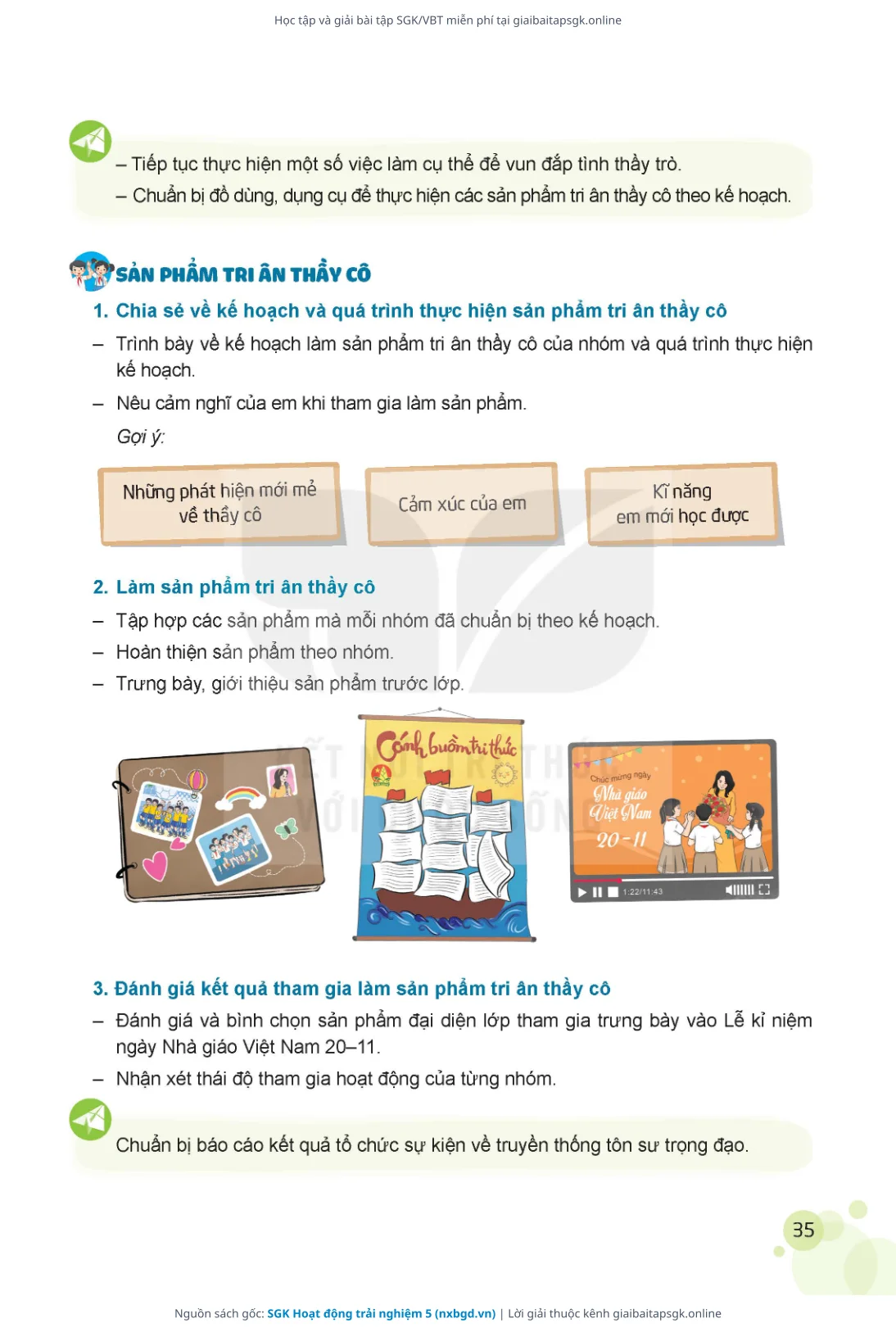 Trang 36 sách giáo khoa SGK Hoạt động trải nghiệm 5 thu nhỏ