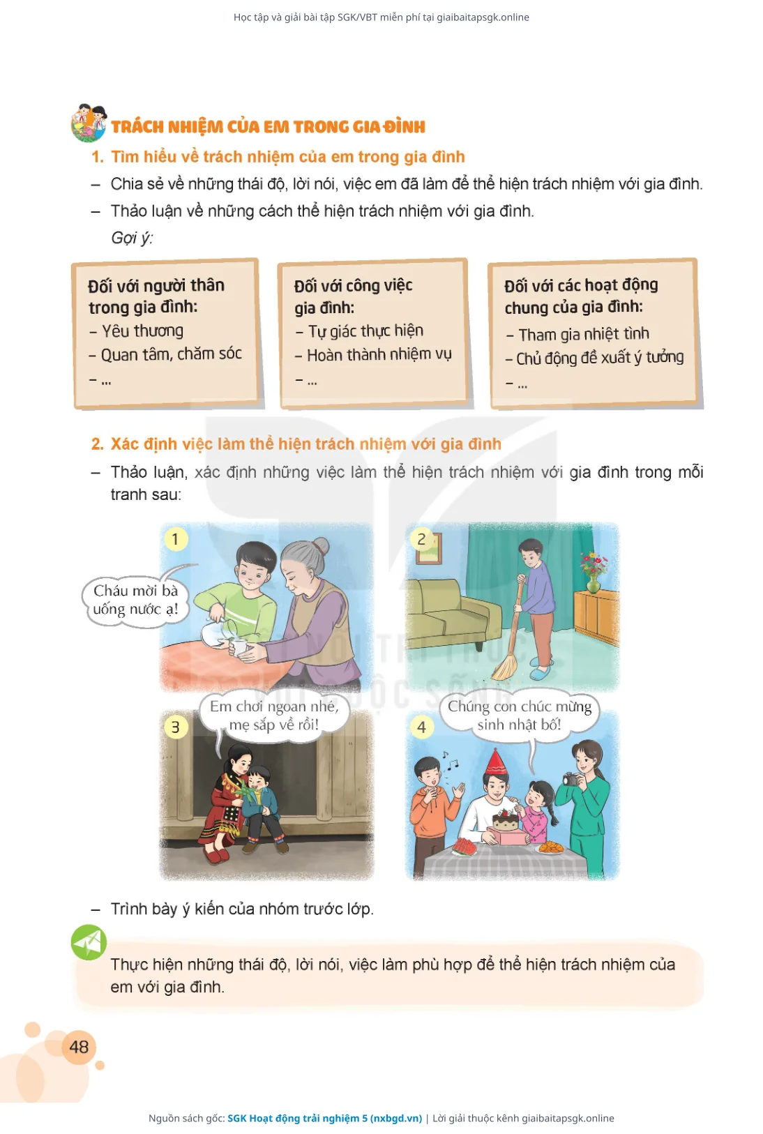 Trang 49 sách giáo khoa SGK Hoạt động trải nghiệm 5 bản chuẩn