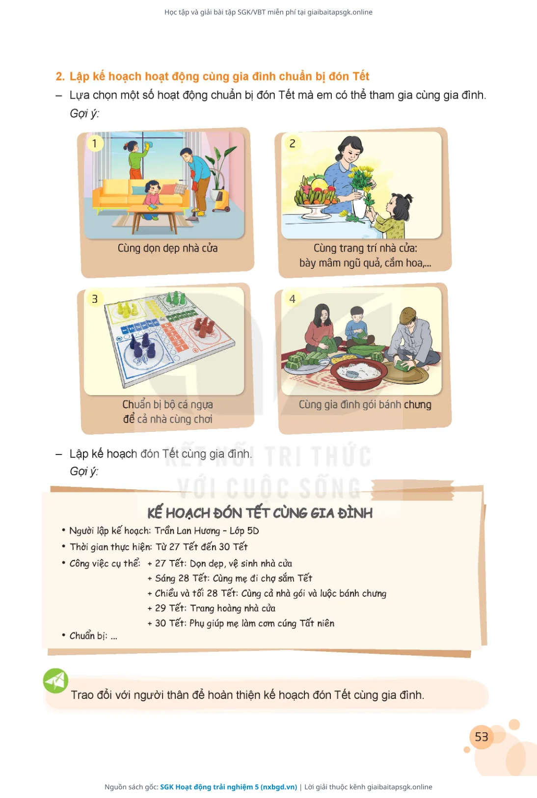 Trang 54 sách giáo khoa SGK Hoạt động trải nghiệm 5 thu nhỏ