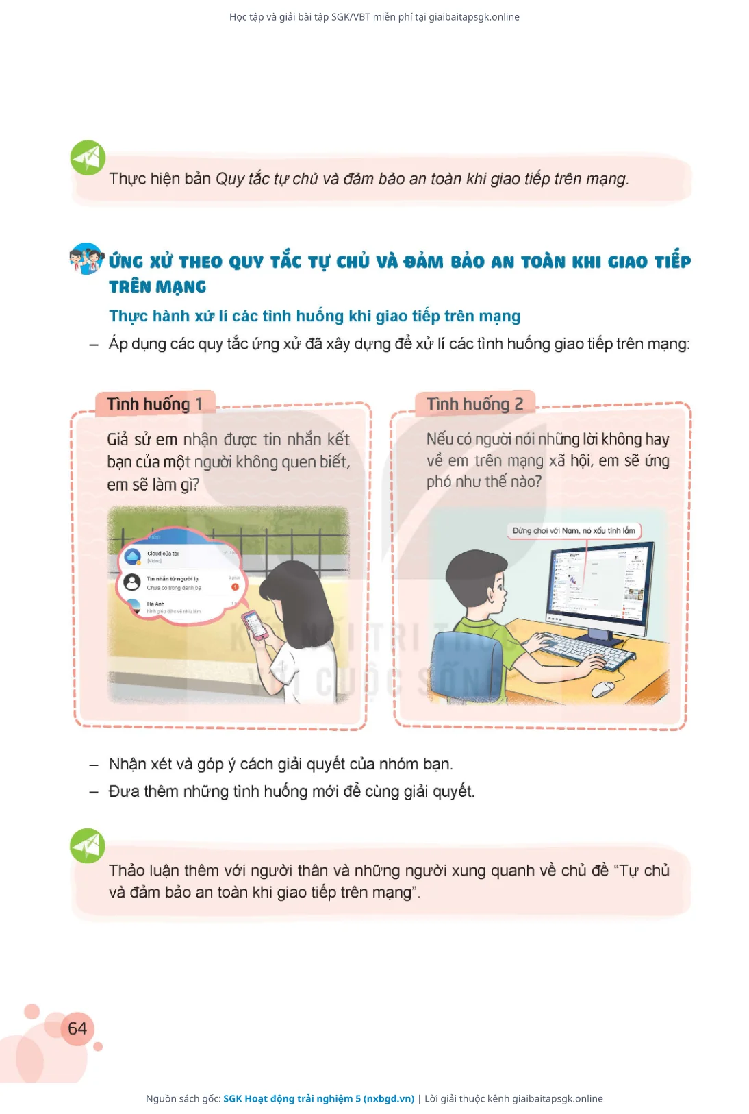 Trang 65 sách giáo khoa SGK Hoạt động trải nghiệm 5 thu nhỏ