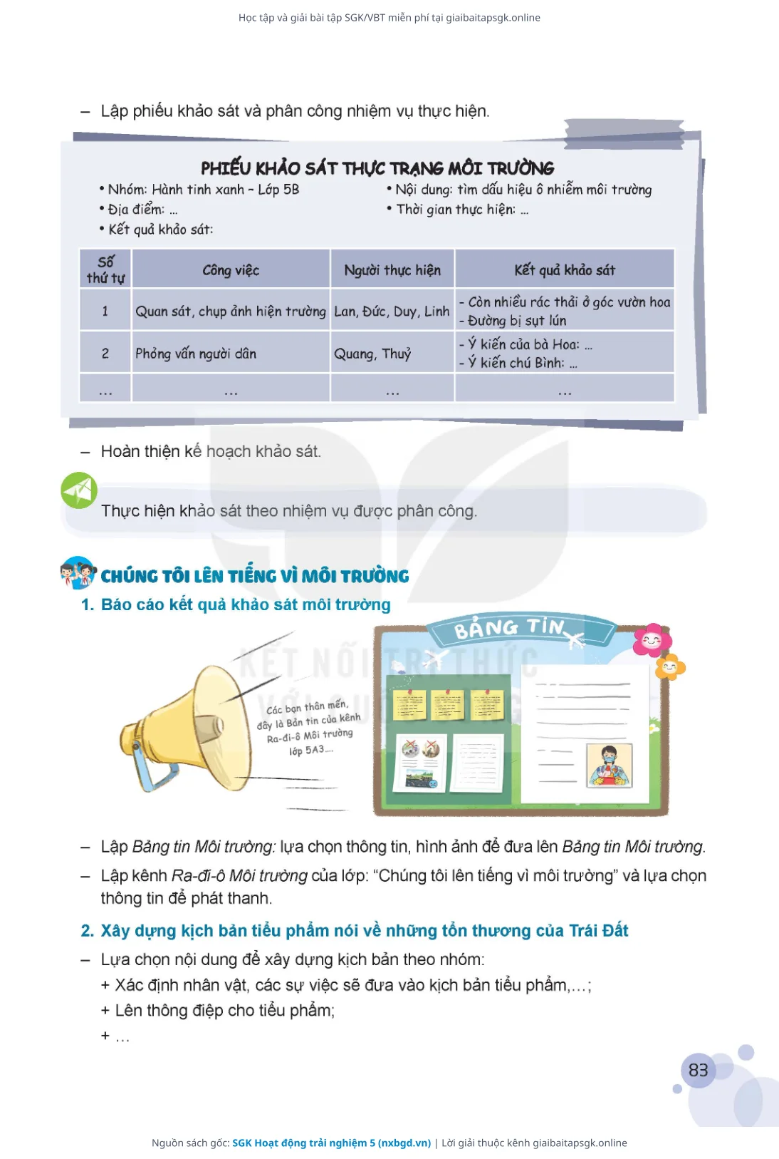 Trang 84 sách giáo khoa SGK Hoạt động trải nghiệm 5 thu nhỏ