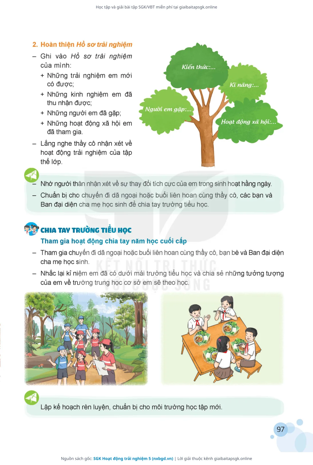Trang 98 sách giáo khoa SGK Hoạt động trải nghiệm 5 thu nhỏ