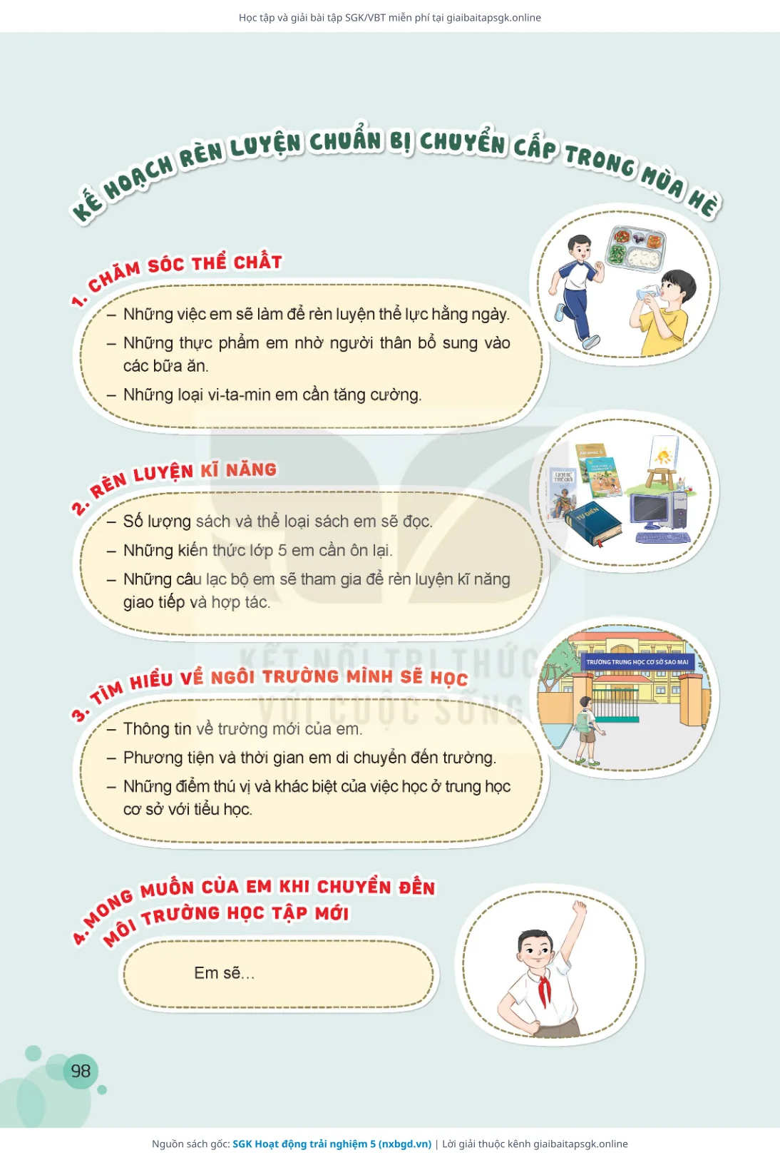 Trang 99 sách giáo khoa SGK Hoạt động trải nghiệm 5 thu nhỏ