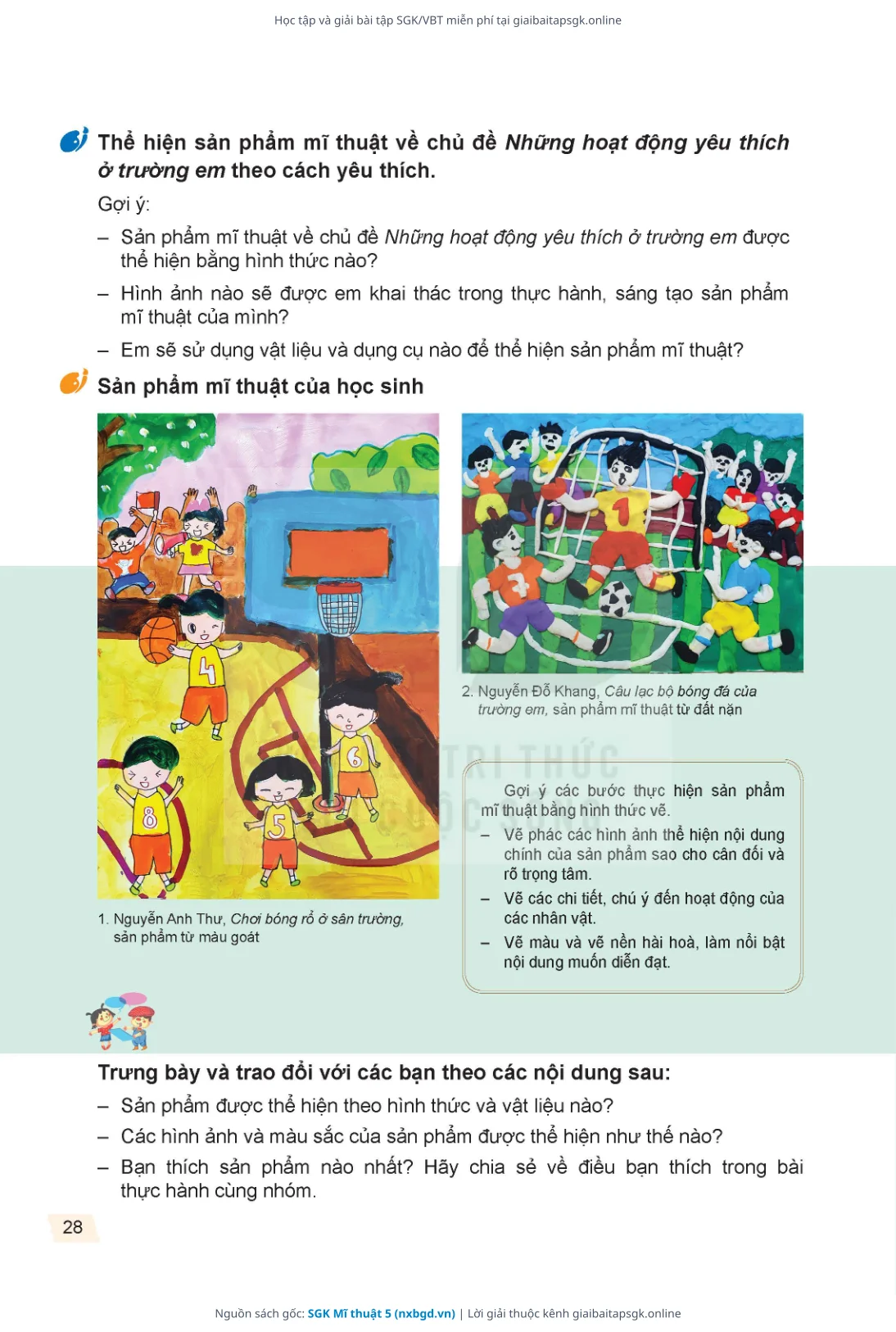 Trang 29 sách giáo khoa SGK Mĩ thuật 5 thu nhỏ