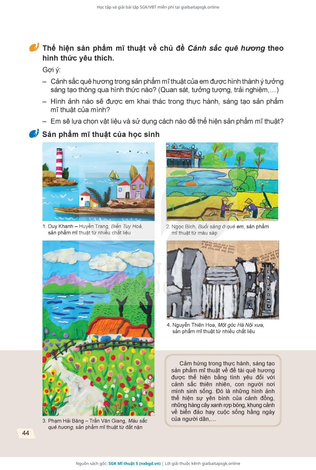 Trang 45 sách giáo khoa SGK Mĩ thuật 5 thu nhỏ