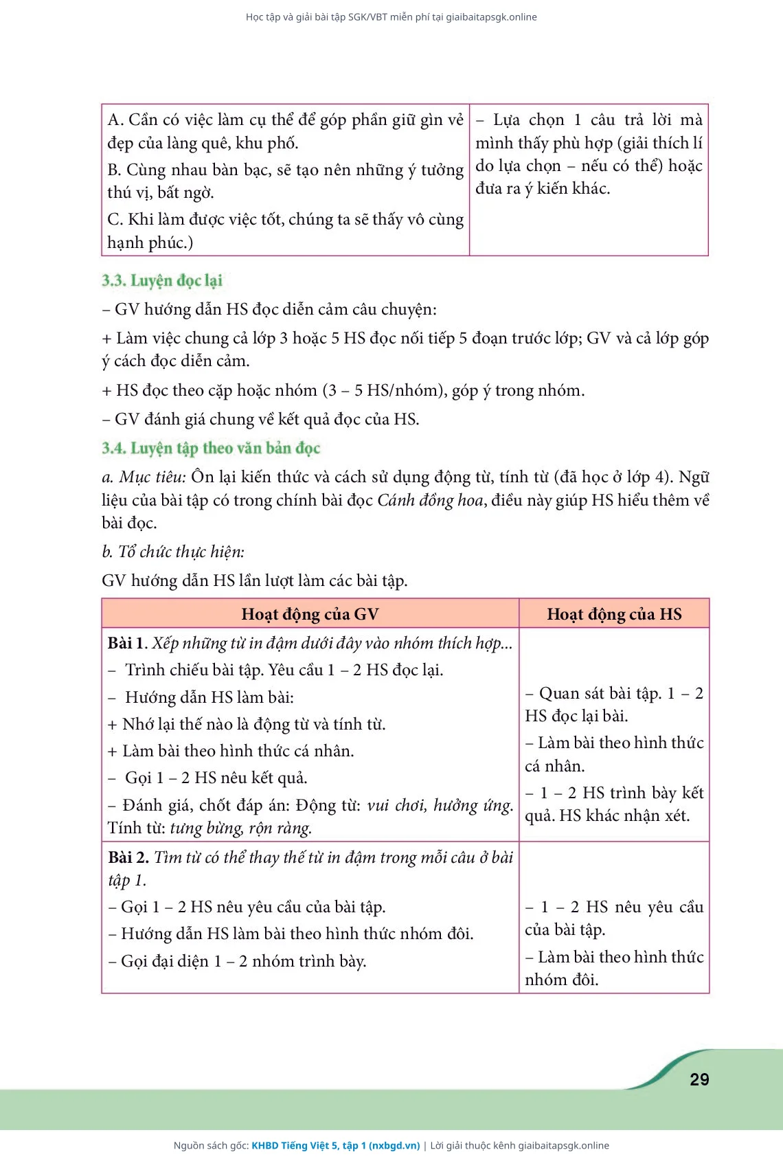 Trang 29 sách giáo khoa KHBD Tiếng Việt 5, tập 1 thu nhỏ