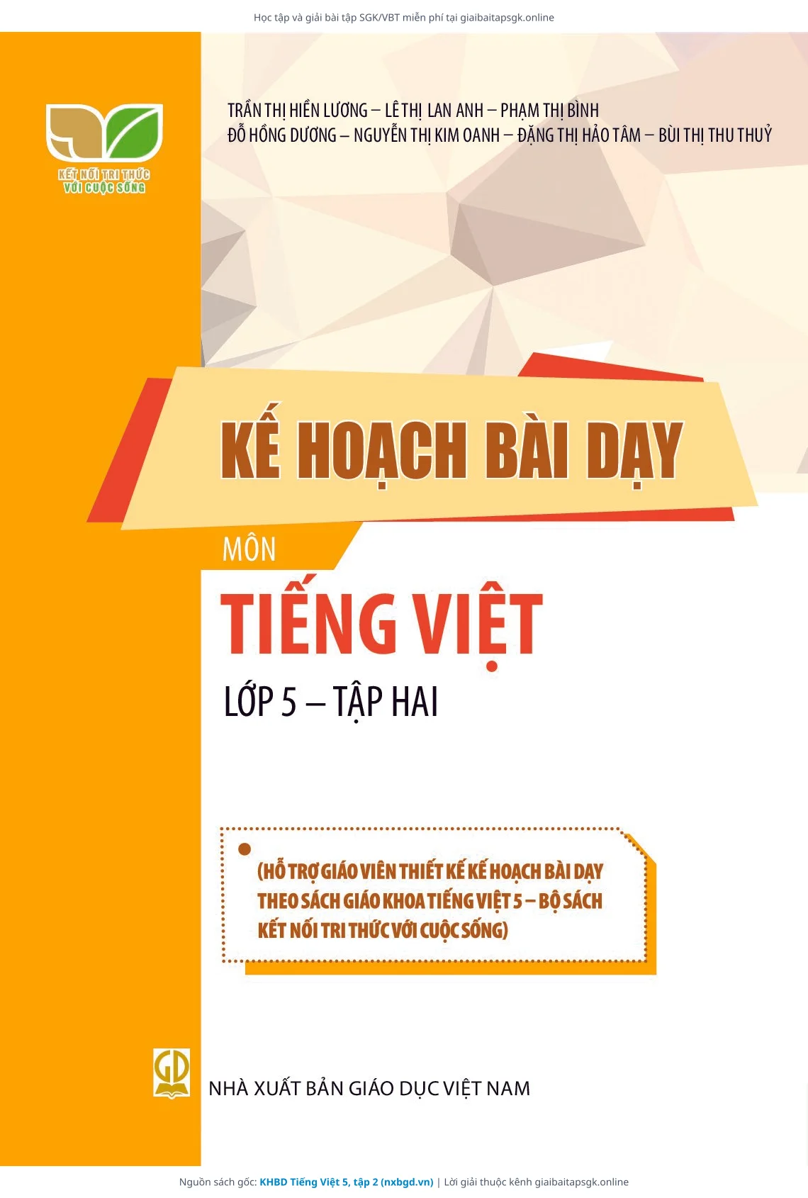Trang 1 sách giáo khoa KHBD Tiếng Việt 5, tập 2 bản chuẩn