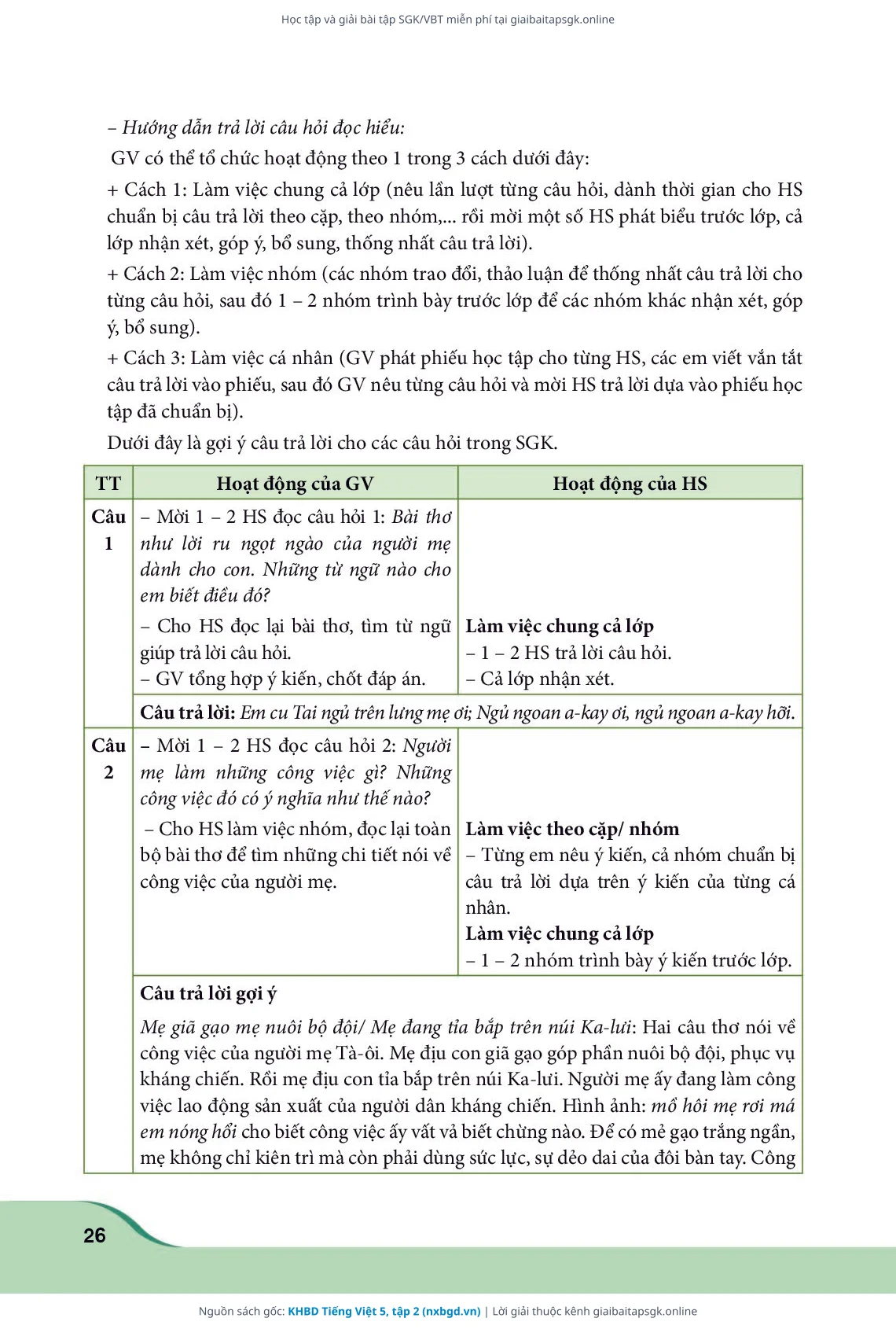 Trang 26 sách giáo khoa KHBD Tiếng Việt 5, tập 2 thu nhỏ