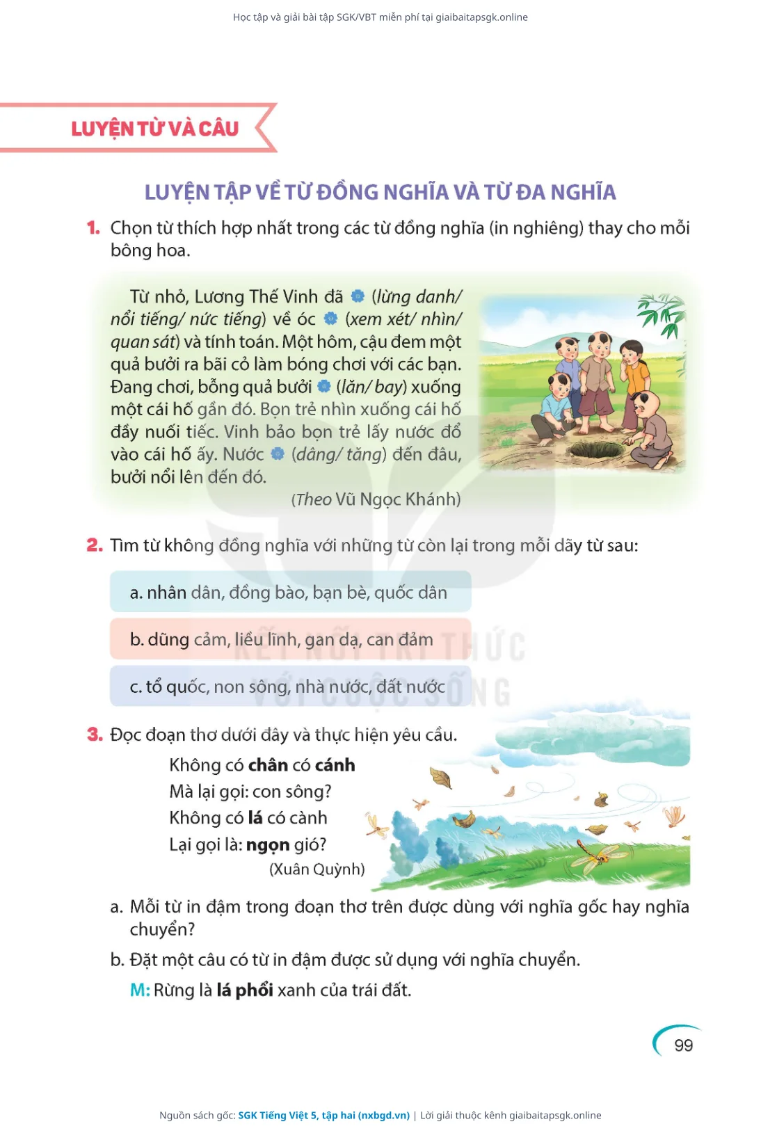 Trang 100 sách giáo khoa SGK Tiếng Việt 5, tập hai thu nhỏ