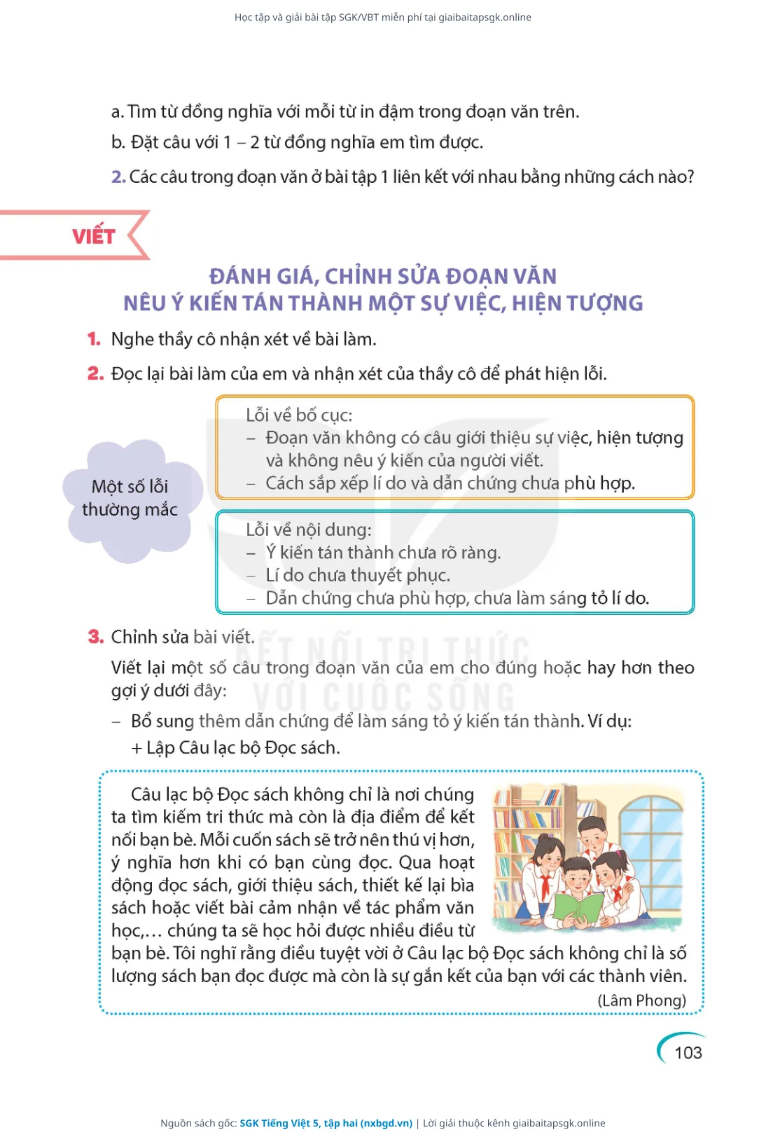 Trang 103 sách giáo khoa SGK Tiếng Việt 5, tập hai thu nhỏ