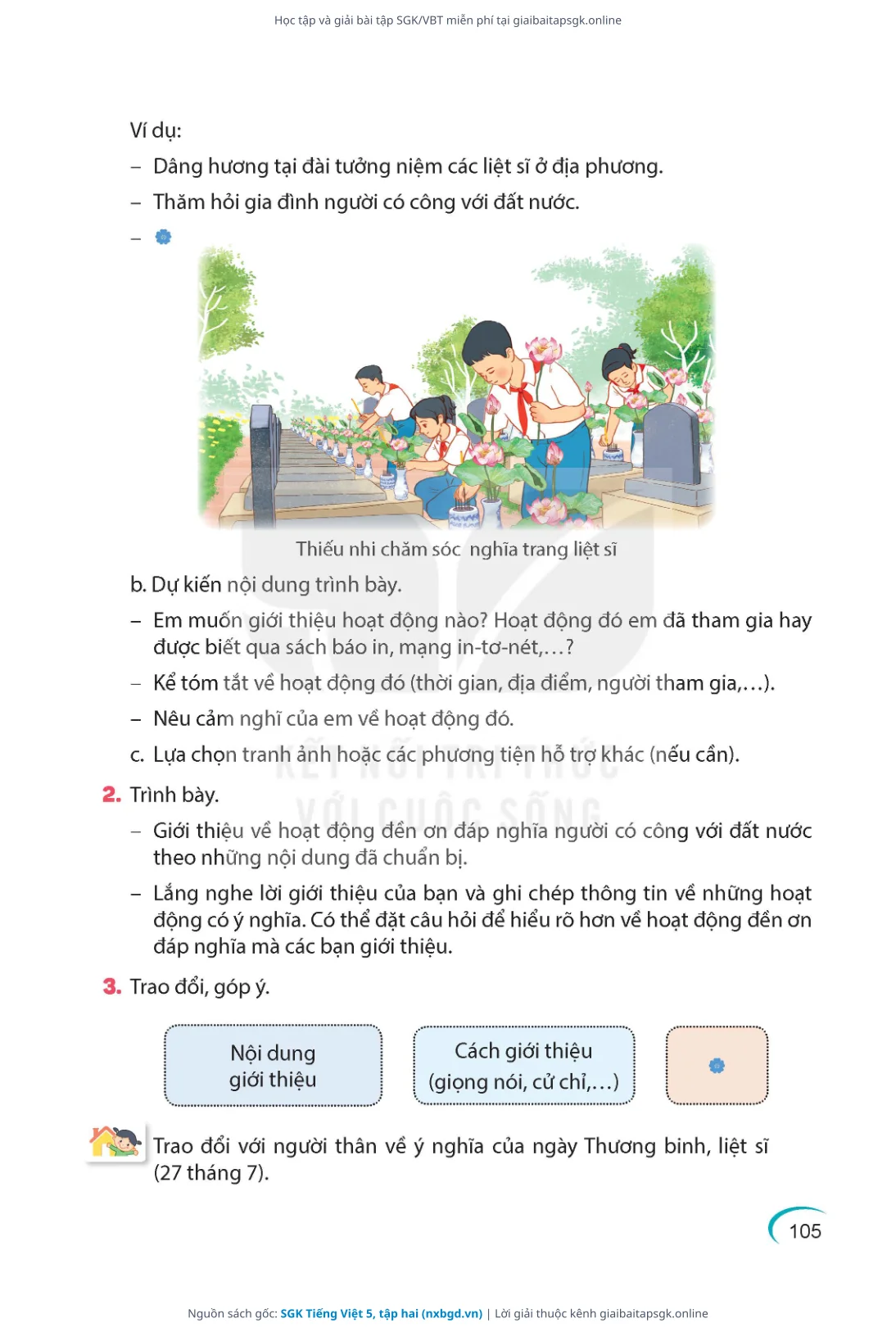 Trang 105 sách giáo khoa SGK Tiếng Việt 5, tập hai thu nhỏ