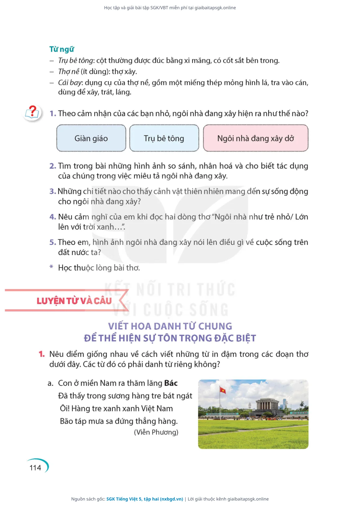 Trang 114 sách giáo khoa SGK Tiếng Việt 5, tập hai thu nhỏ
