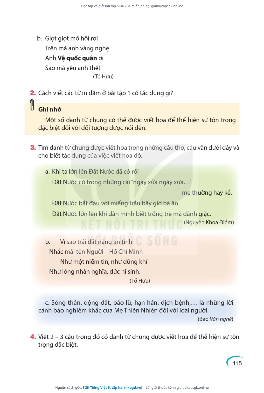 Trang 115 sách giáo khoa SGK Tiếng Việt 5, tập hai thu nhỏ