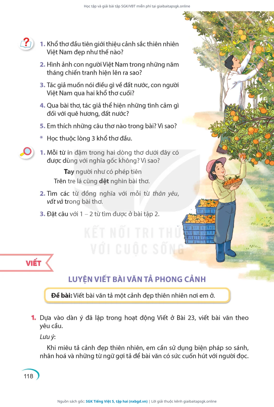 Trang 118 sách giáo khoa SGK Tiếng Việt 5, tập hai thu nhỏ