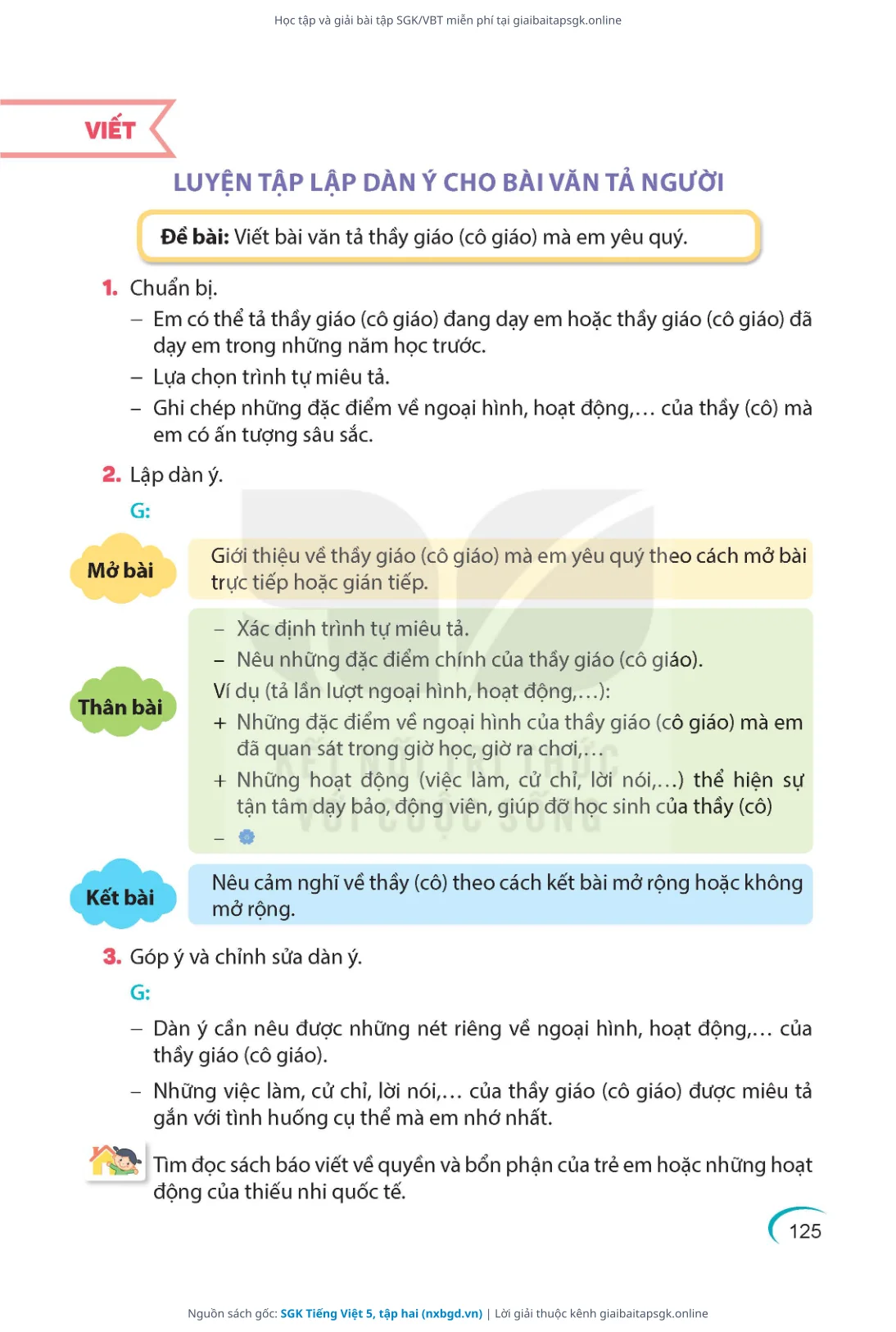 Trang 126 sách giáo khoa SGK Tiếng Việt 5, tập hai thu nhỏ