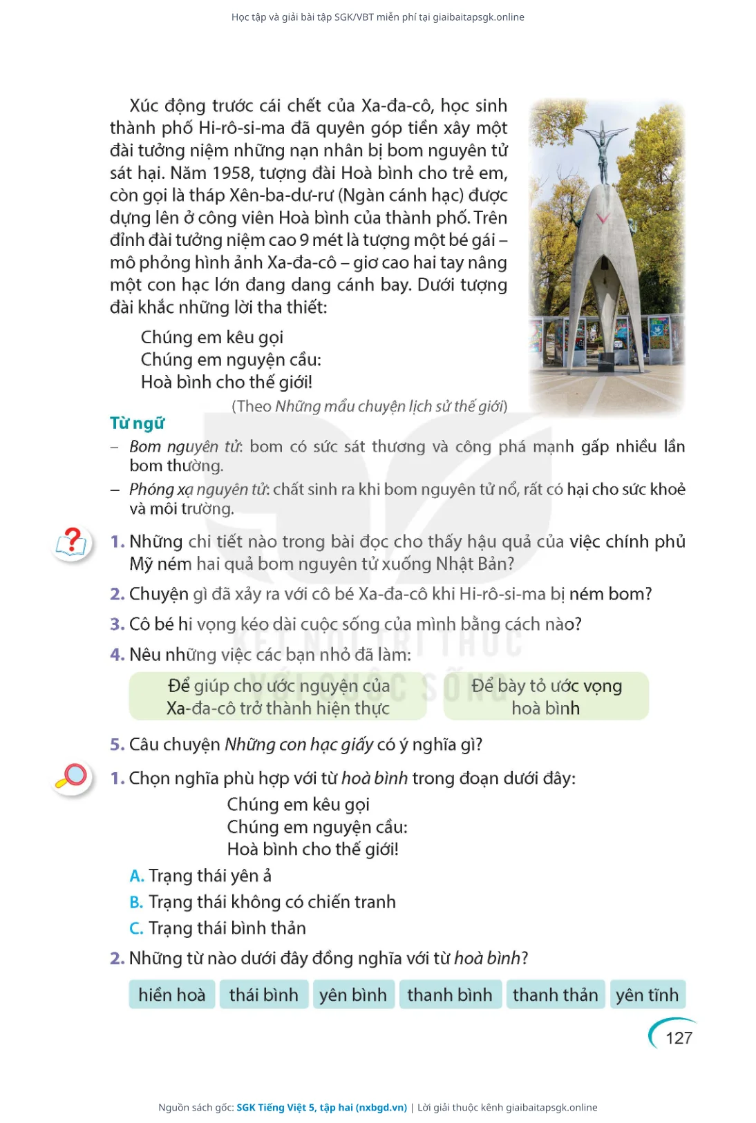 Trang 128 sách giáo khoa SGK Tiếng Việt 5, tập hai thu nhỏ