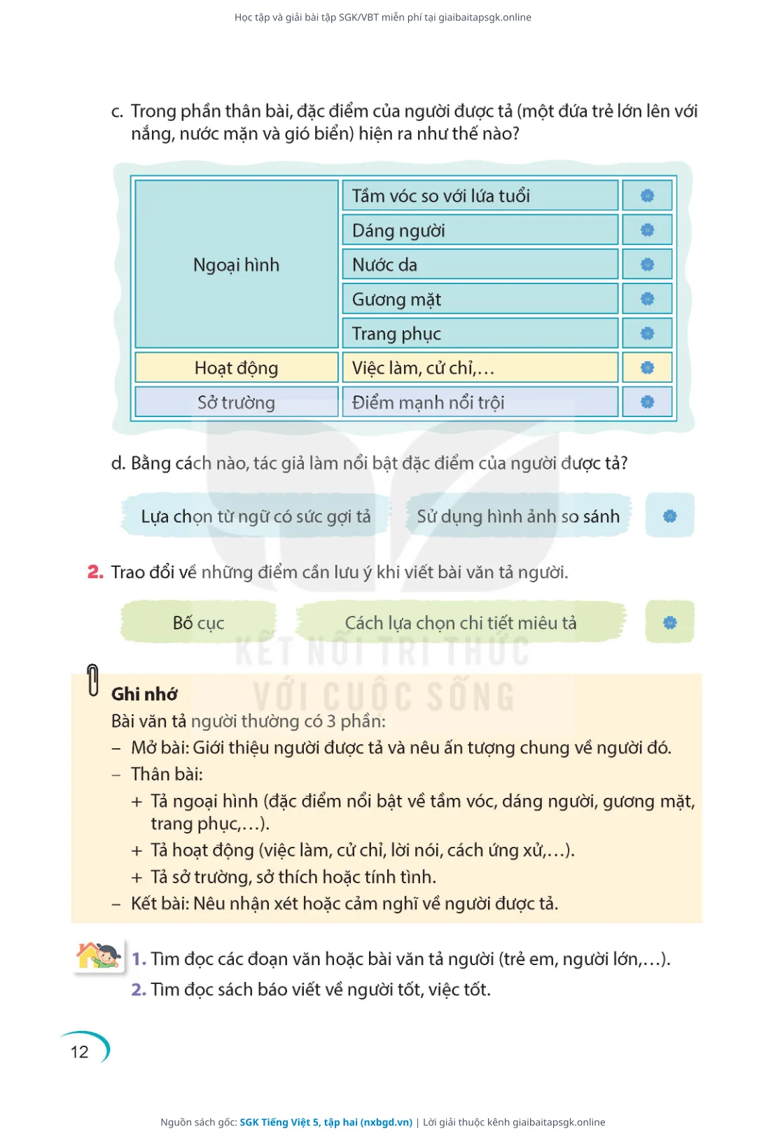 Trang 13 sách giáo khoa SGK Tiếng Việt 5, tập hai thu nhỏ