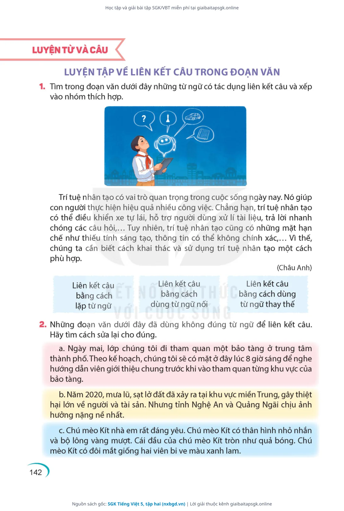 Trang 143 sách giáo khoa SGK Tiếng Việt 5, tập hai thu nhỏ