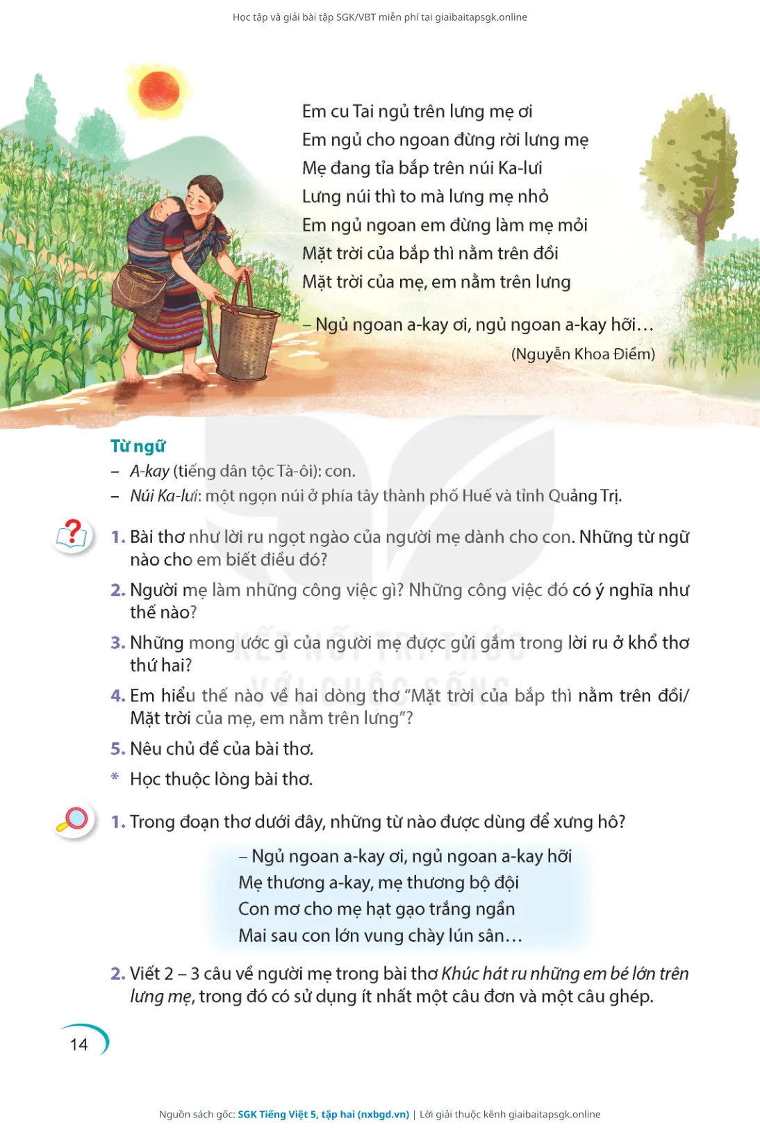 Trang 15 sách giáo khoa SGK Tiếng Việt 5, tập hai thu nhỏ