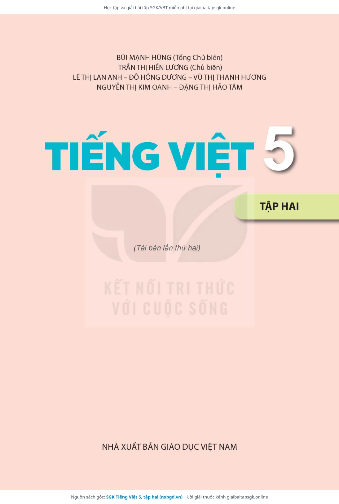 Trang 2 sách giáo khoa SGK Tiếng Việt 5, tập hai thu nhỏ