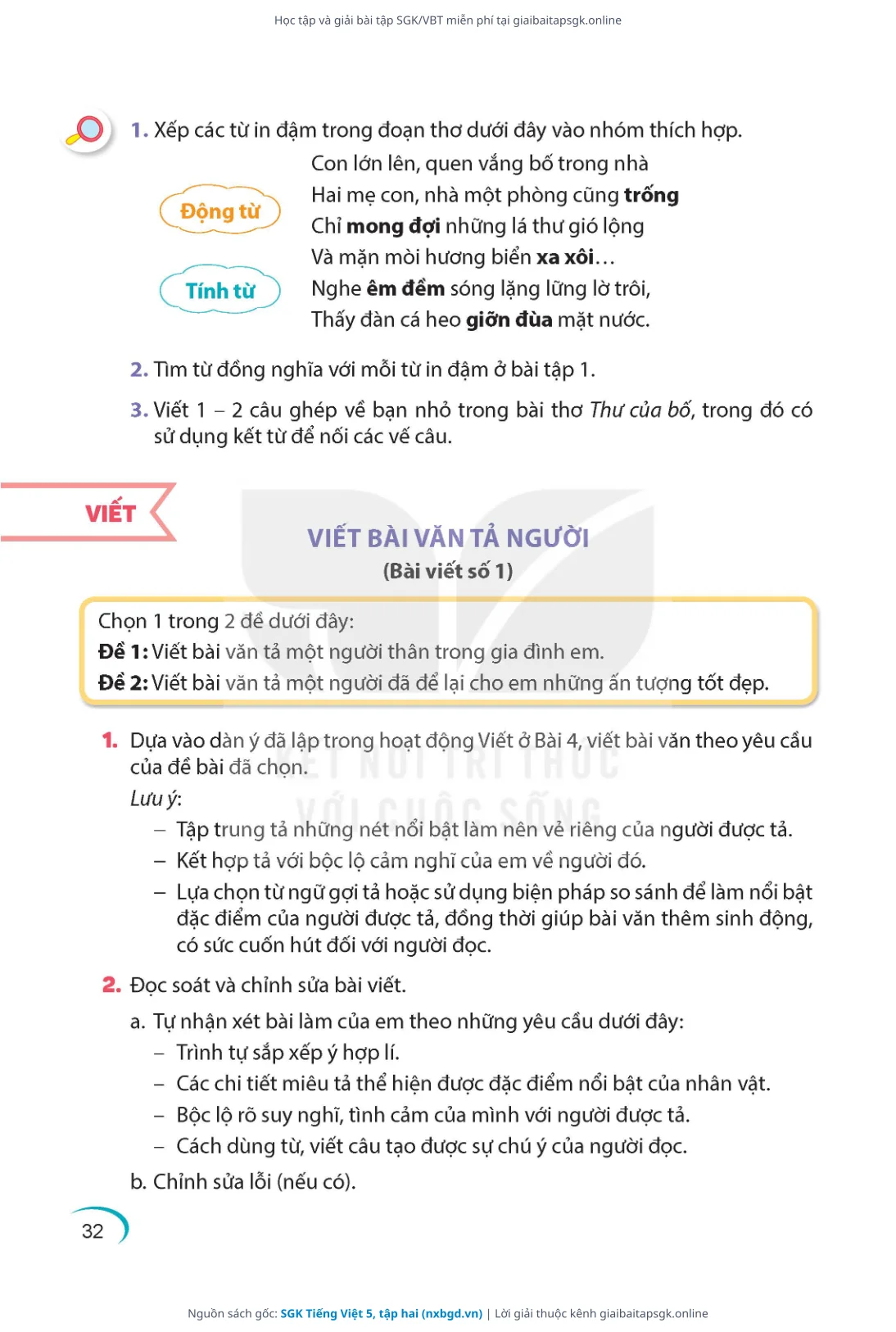 Trang 33 sách giáo khoa SGK Tiếng Việt 5, tập hai thu nhỏ