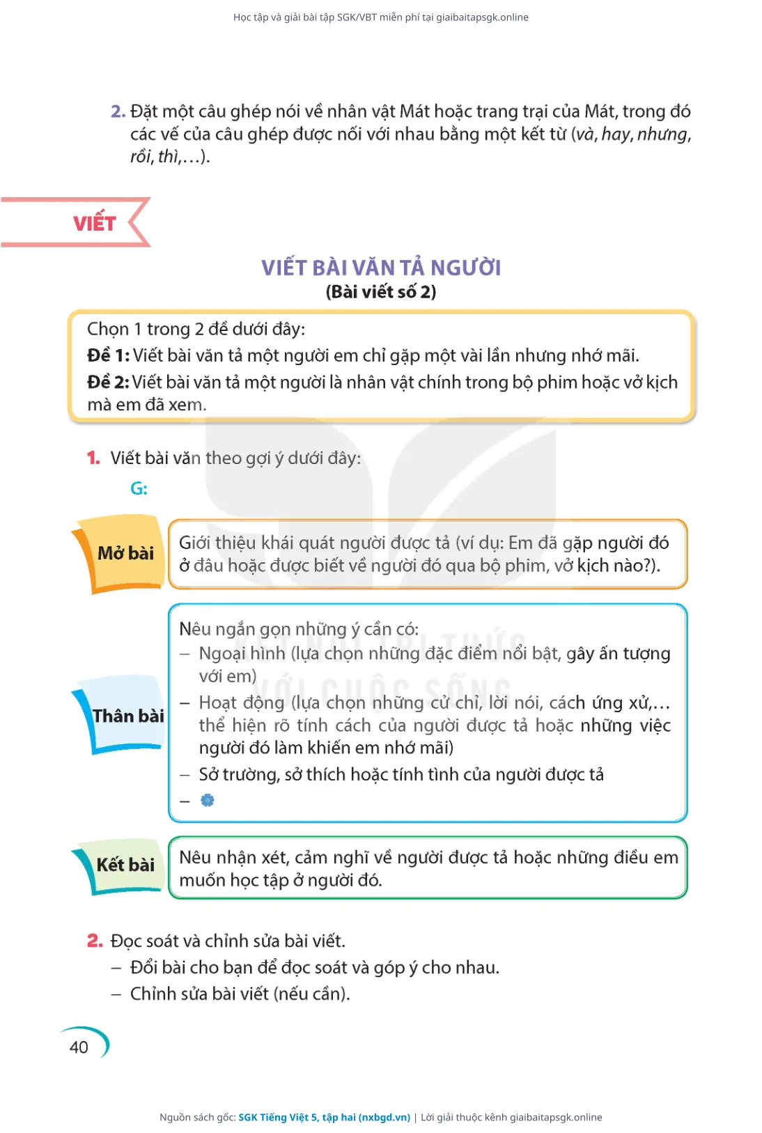 Trang 41 sách giáo khoa SGK Tiếng Việt 5, tập hai thu nhỏ