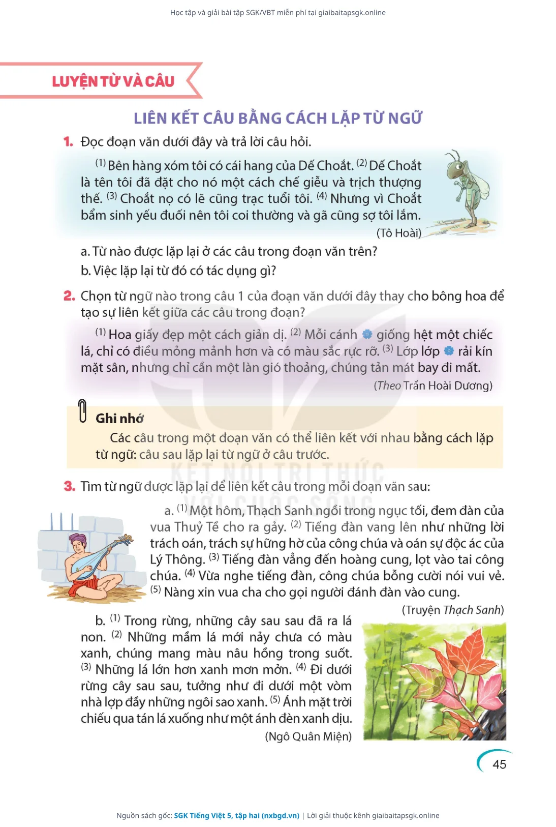 Trang 45 sách giáo khoa SGK Tiếng Việt 5, tập hai thu nhỏ