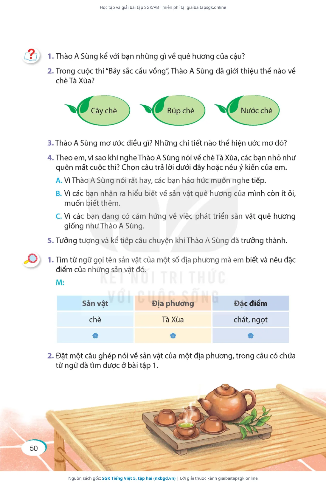 Trang 50 sách giáo khoa SGK Tiếng Việt 5, tập hai thu nhỏ