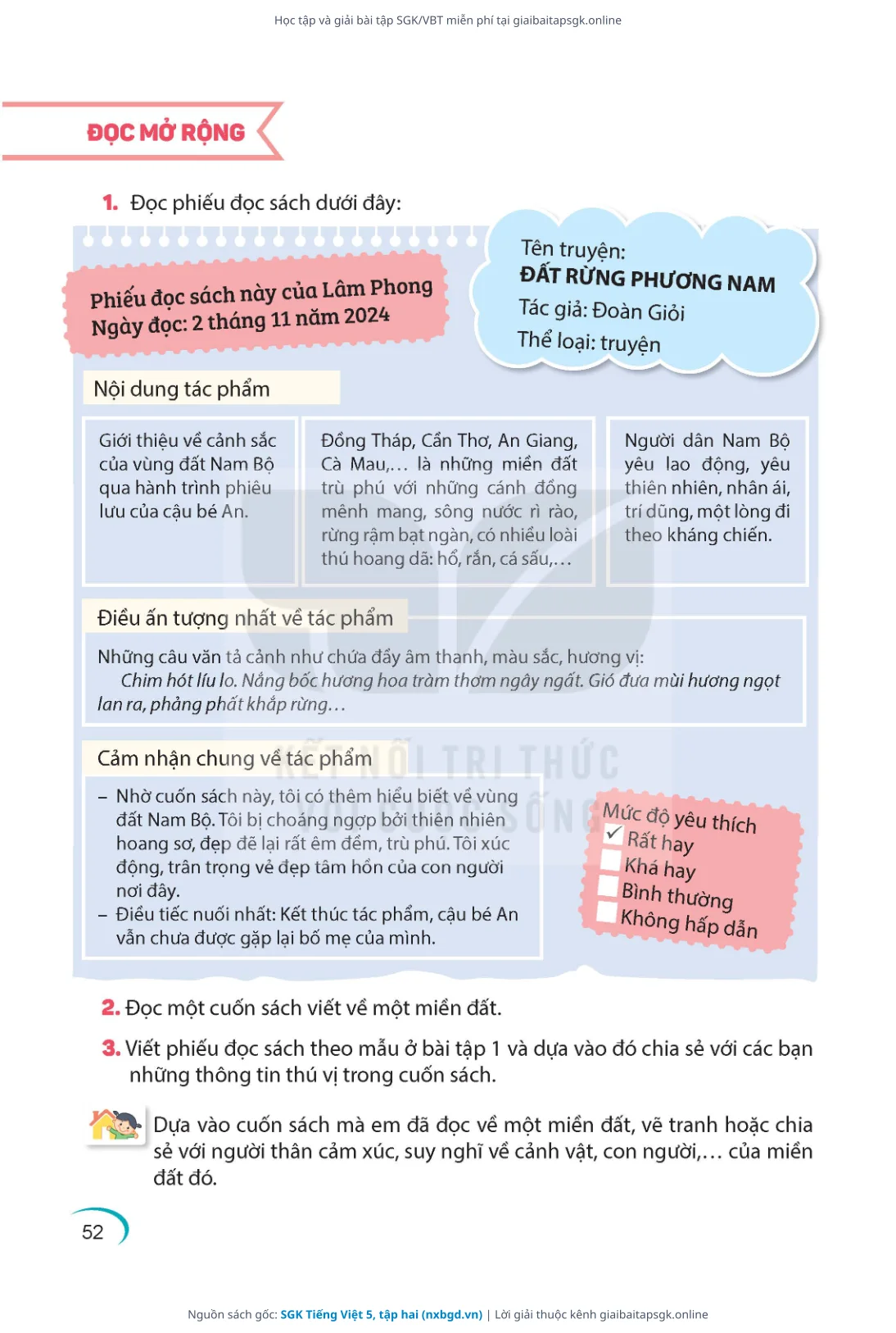 Trang 52 sách giáo khoa SGK Tiếng Việt 5, tập hai thu nhỏ