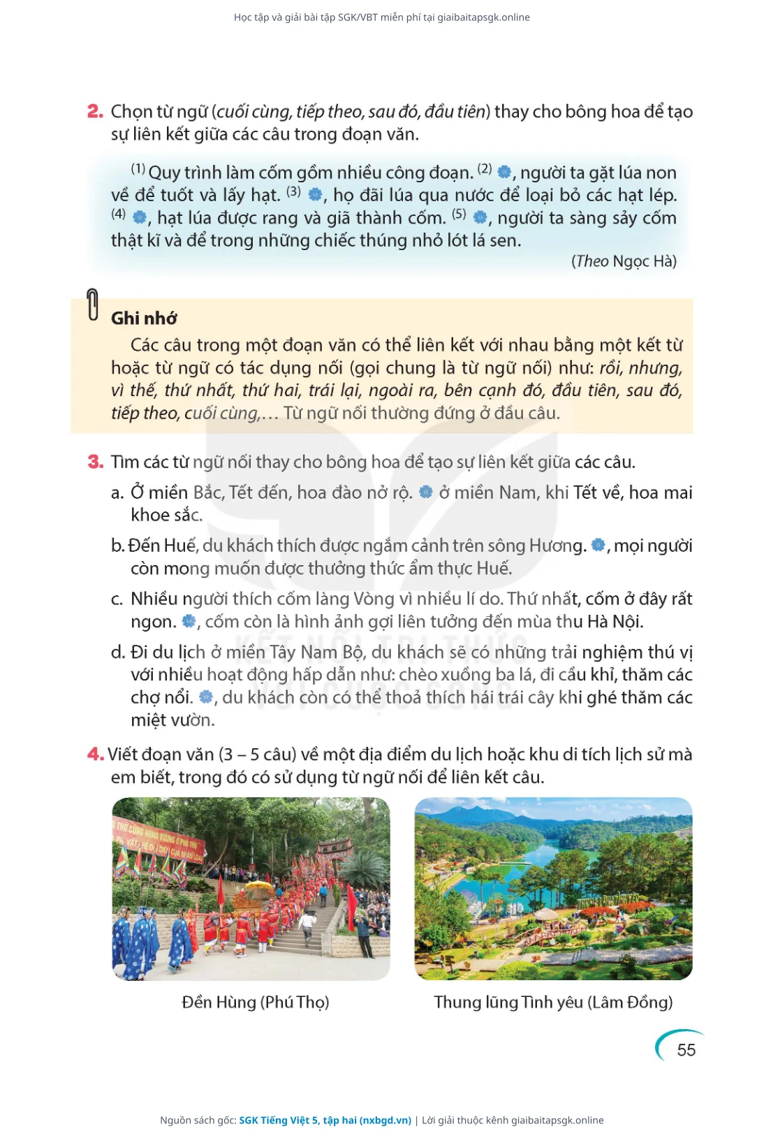 Trang 56 sách giáo khoa SGK Tiếng Việt 5, tập hai thu nhỏ