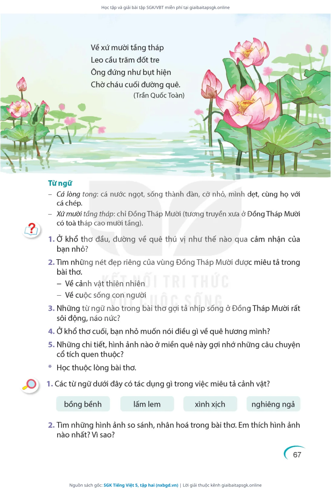 Trang 67 sách giáo khoa SGK Tiếng Việt 5, tập hai thu nhỏ