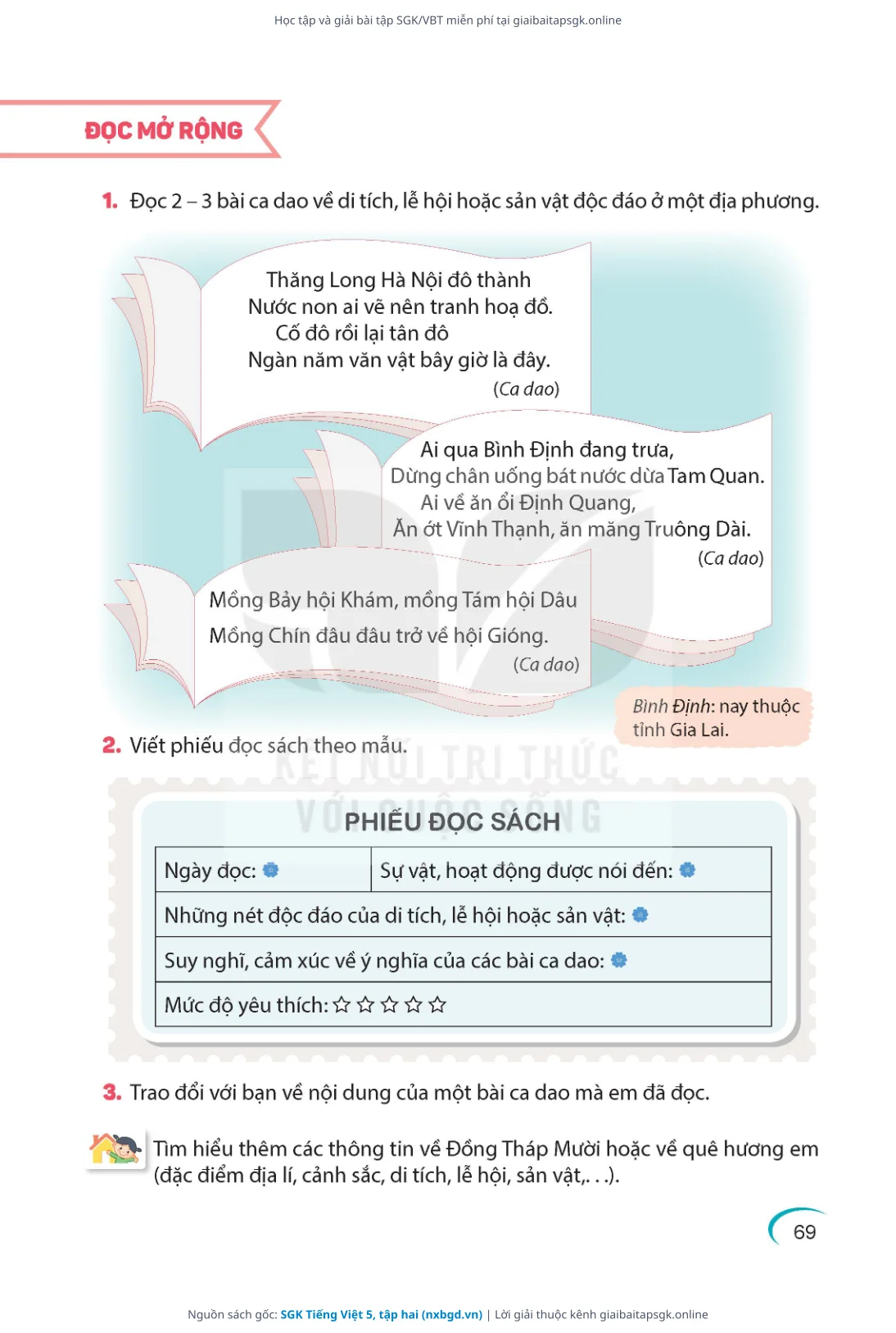 Trang 69 sách giáo khoa SGK Tiếng Việt 5, tập hai thu nhỏ