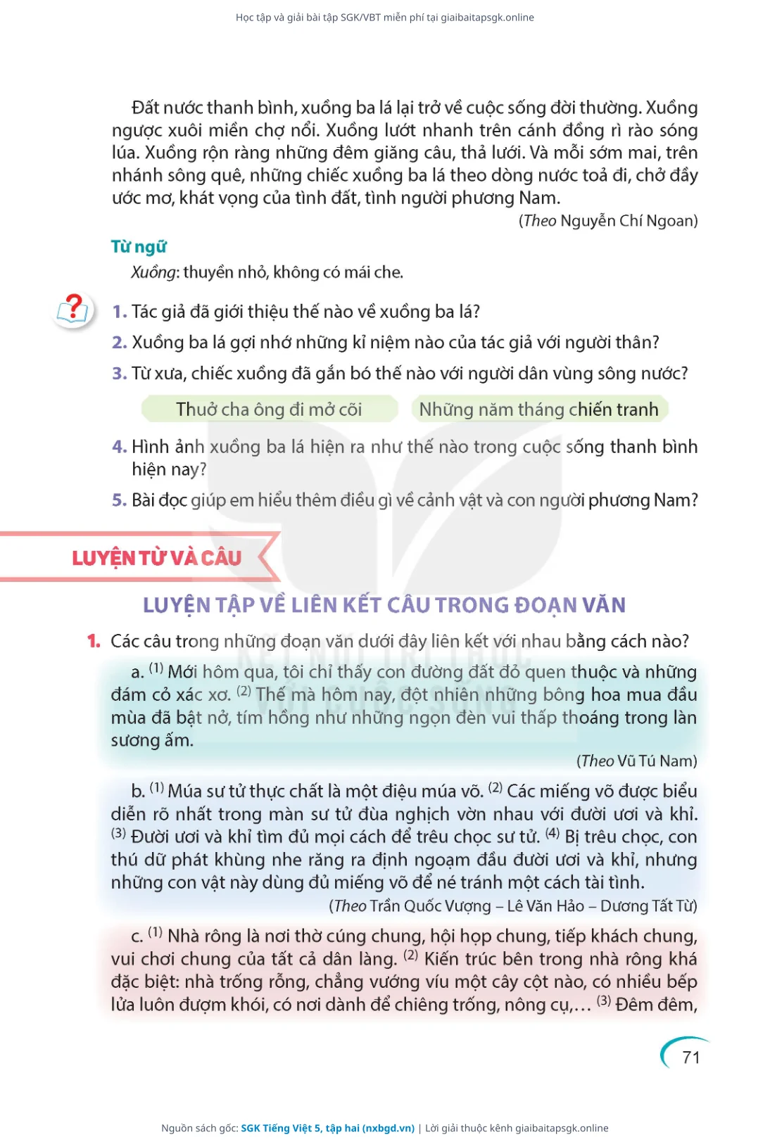 Trang 72 sách giáo khoa SGK Tiếng Việt 5, tập hai thu nhỏ
